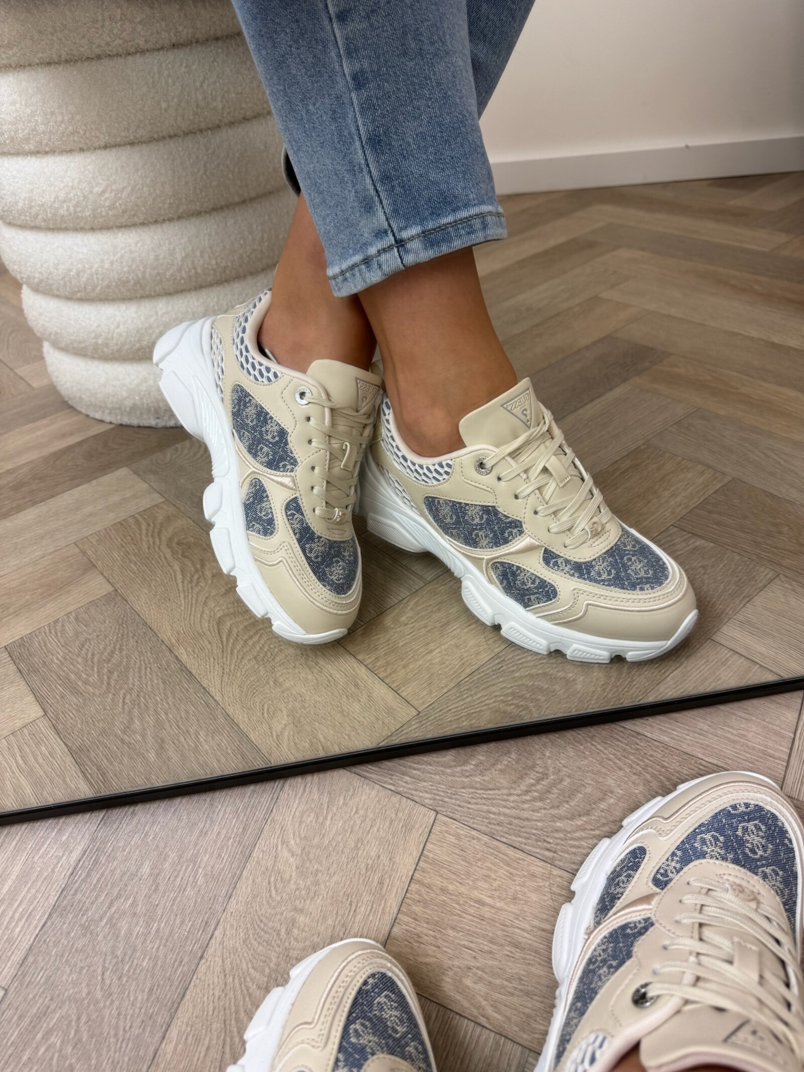 Guess Sneakers Indye Cream denim Guess 1259
