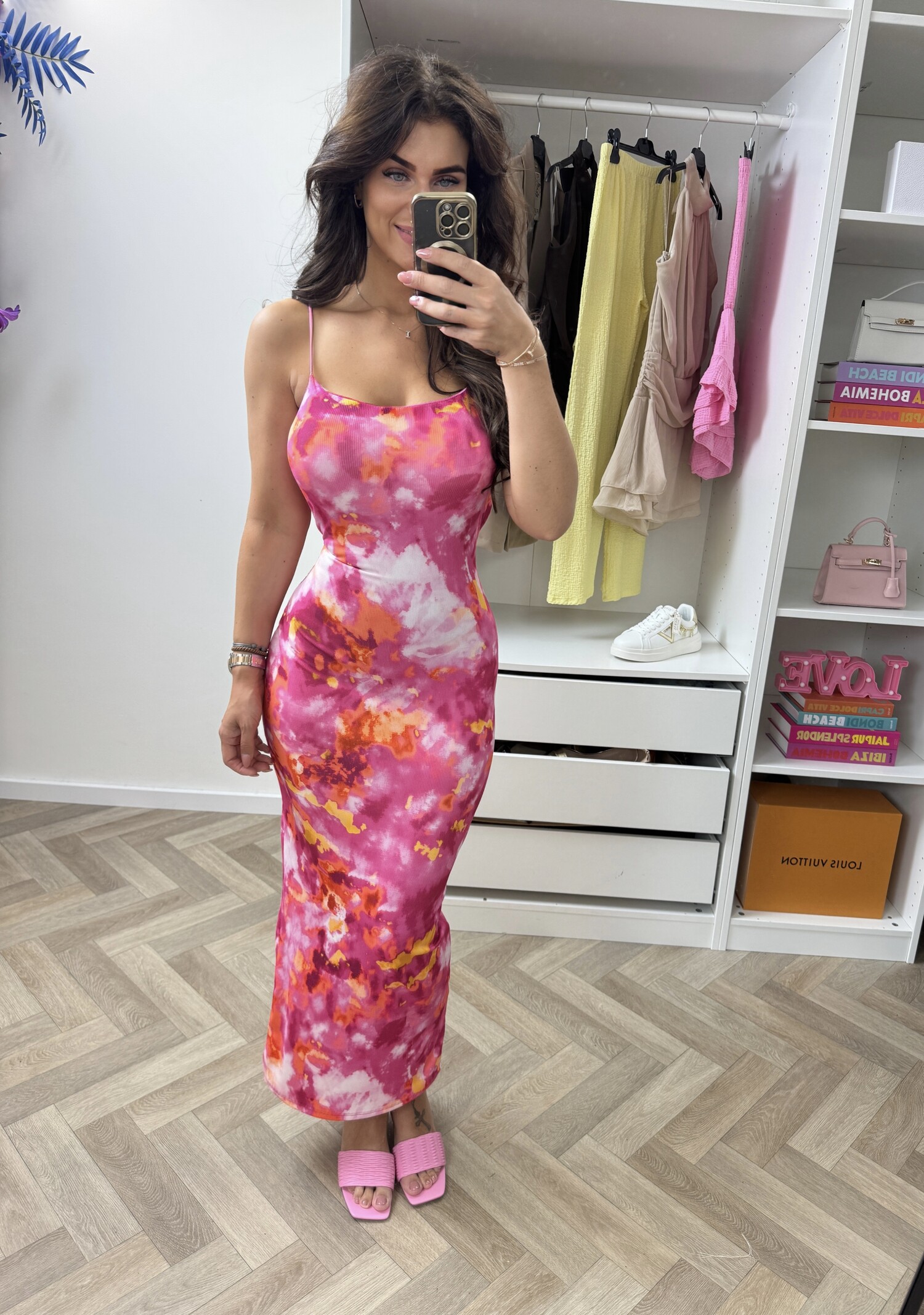 Long Dress Tie Dye Pink