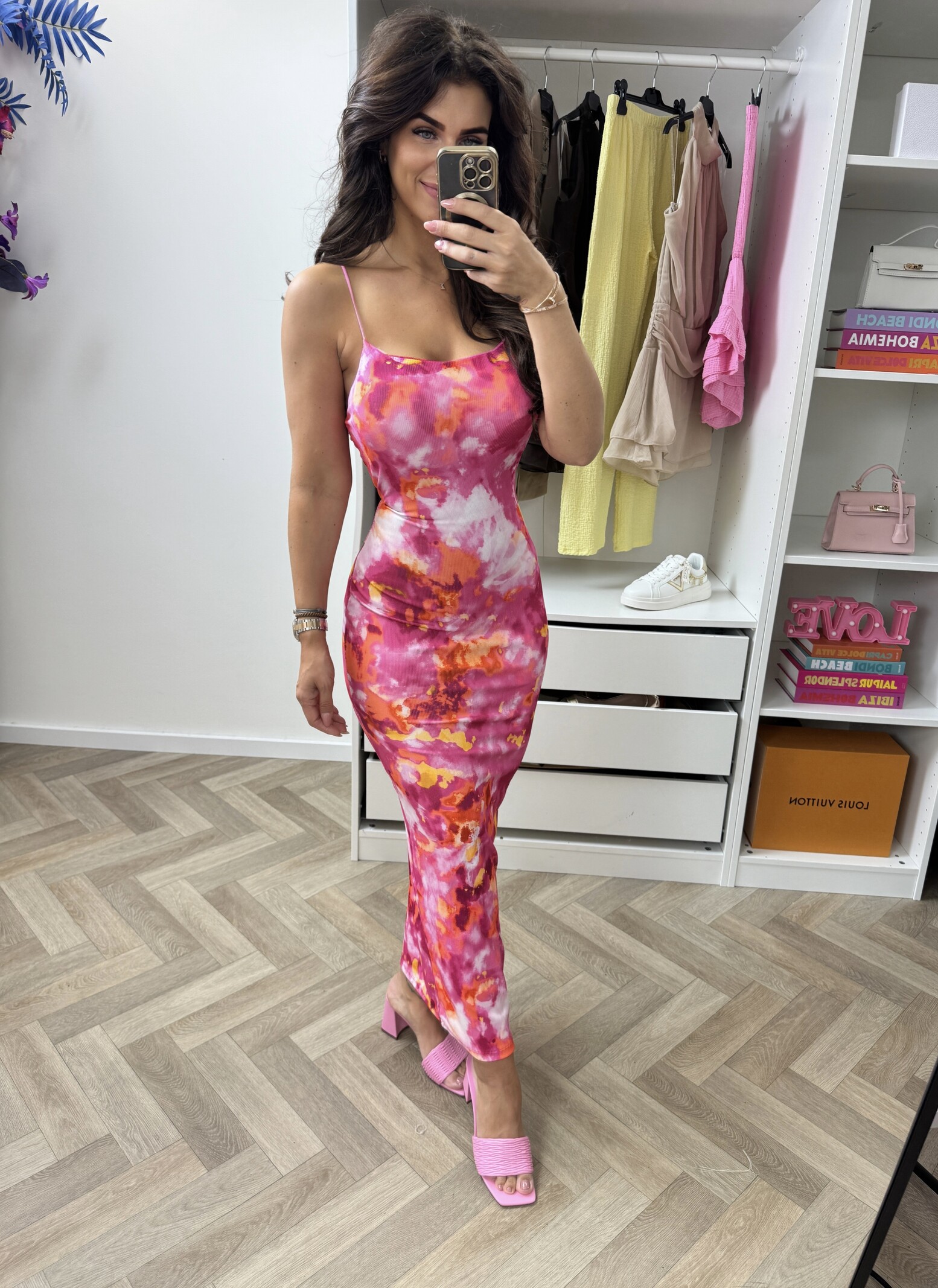 Long Dress Tie Dye Pink