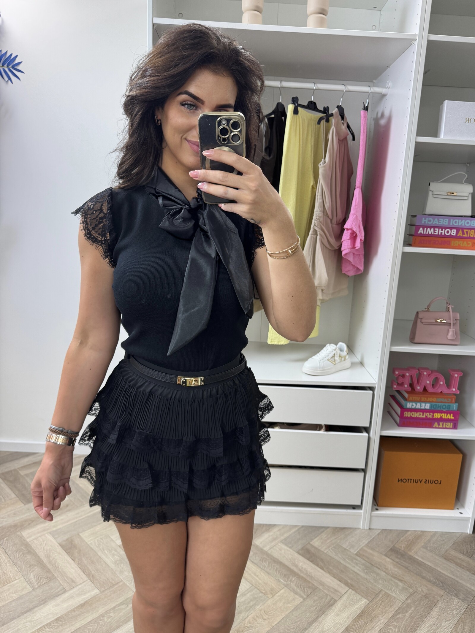 Top Lace Satijn Black GB 67695