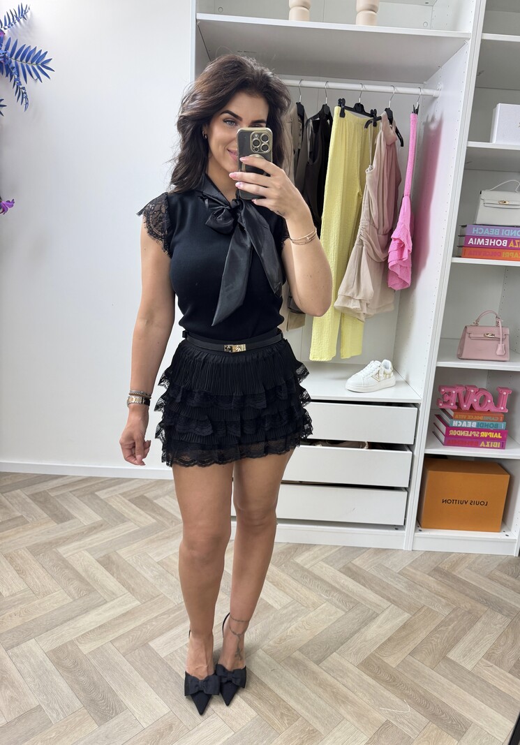 Top Lace Satijn Black GB 67695