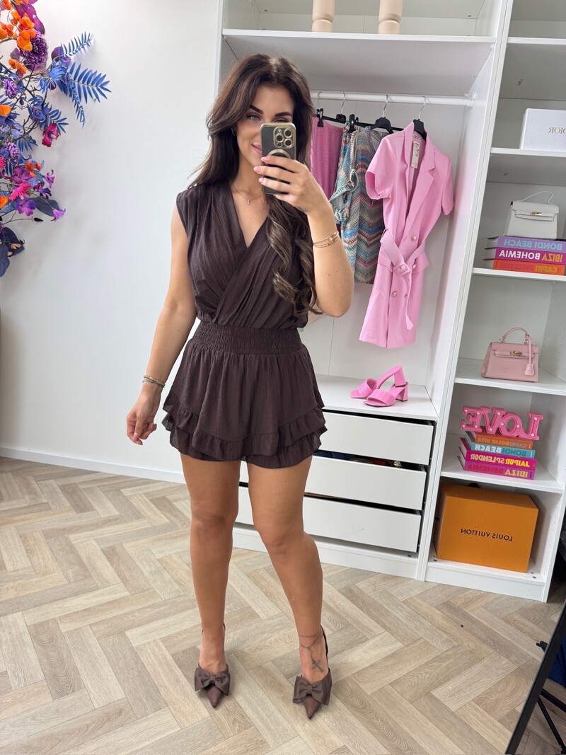 Jumpsuit Essa Ruffle Choco