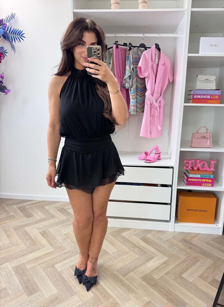 Jumpsuit Halter Neck  Black