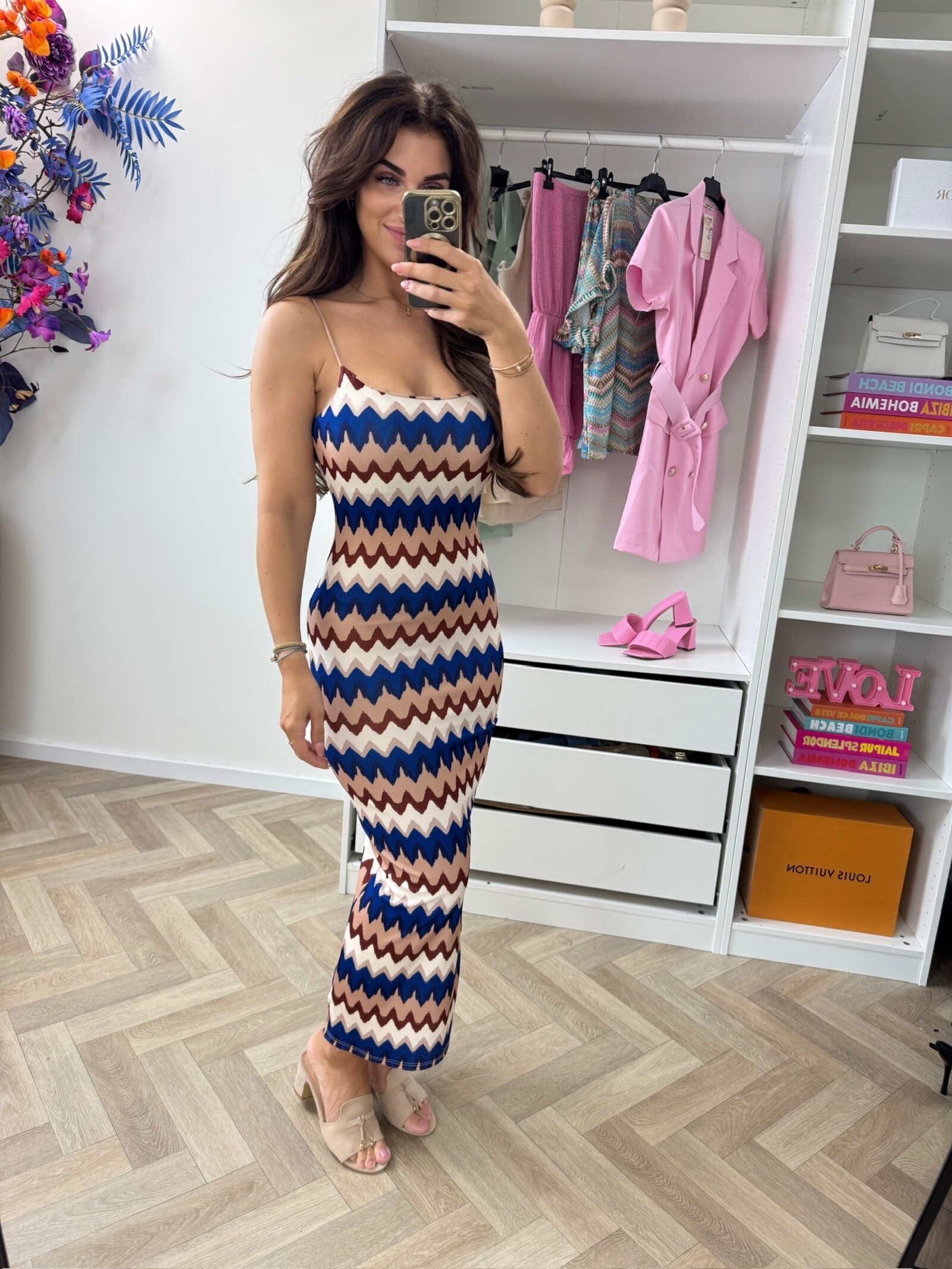 Long dress Lotti Zigzag kobalt
