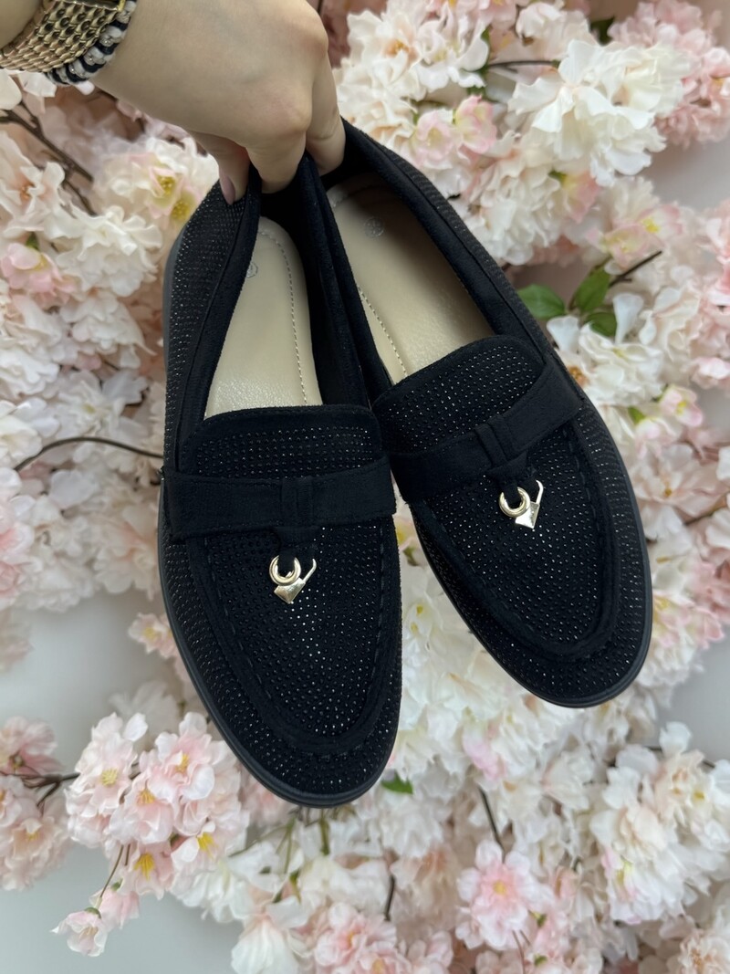 Loafers diamonds Black 806