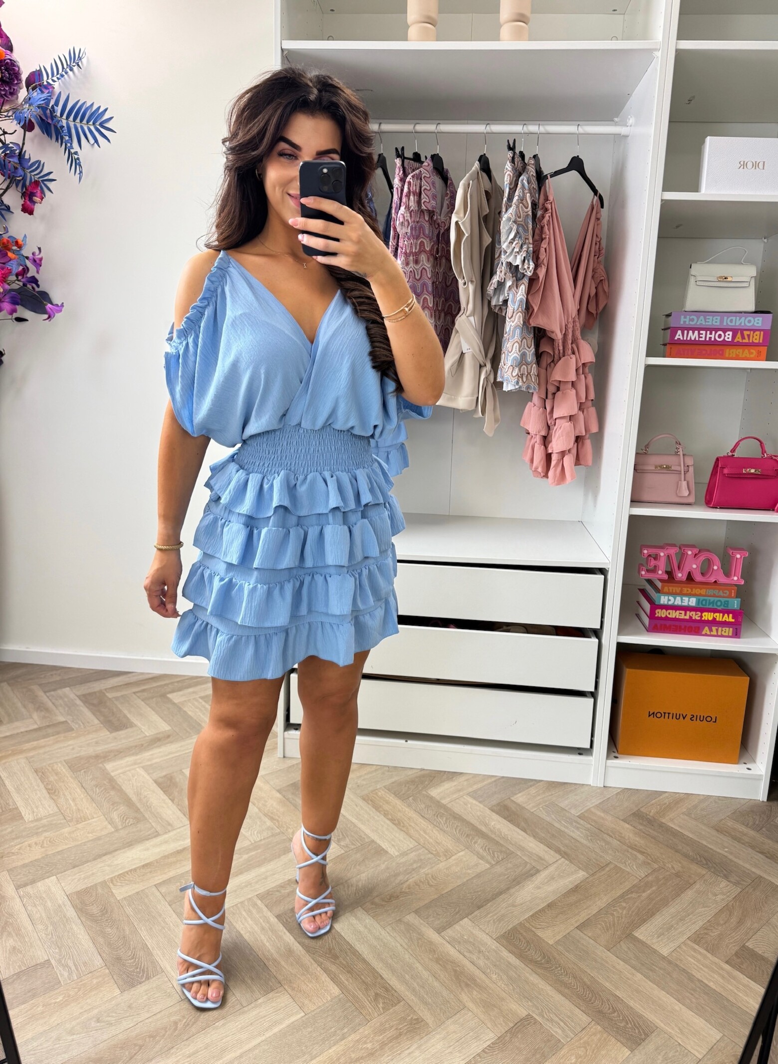 Dress Bella Ruffle  Light Blue