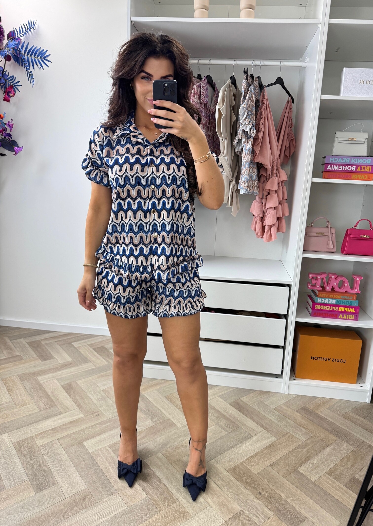 Set Wave Print Celina Navy