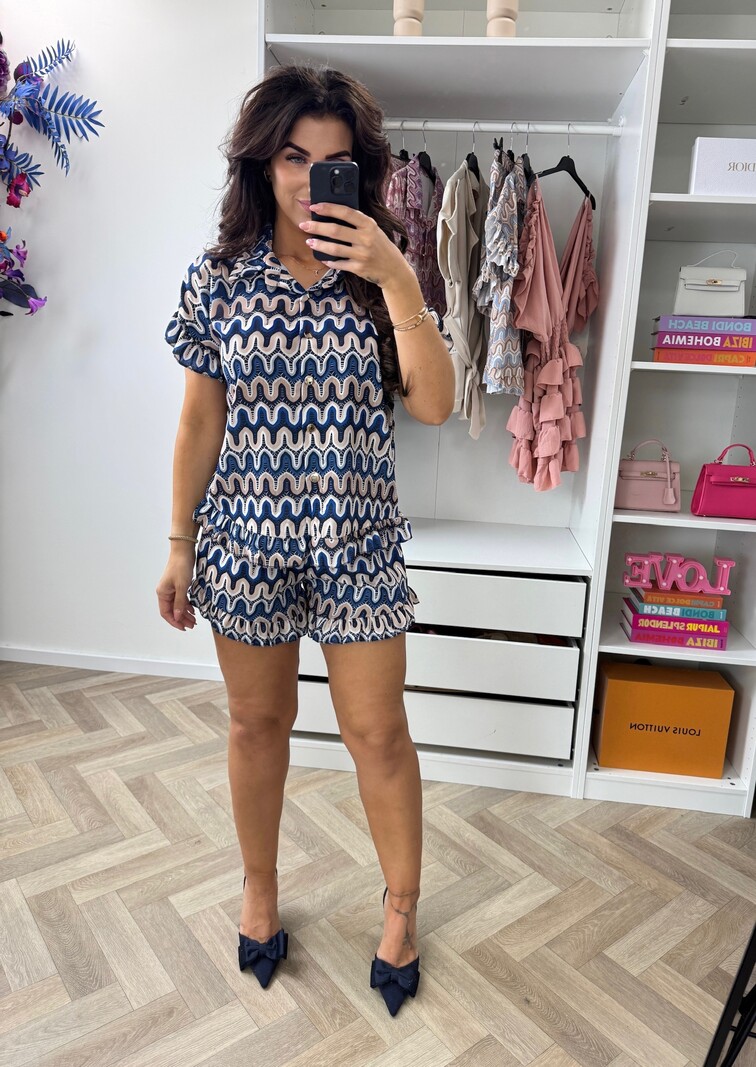 Set Wave Print Celina Navy