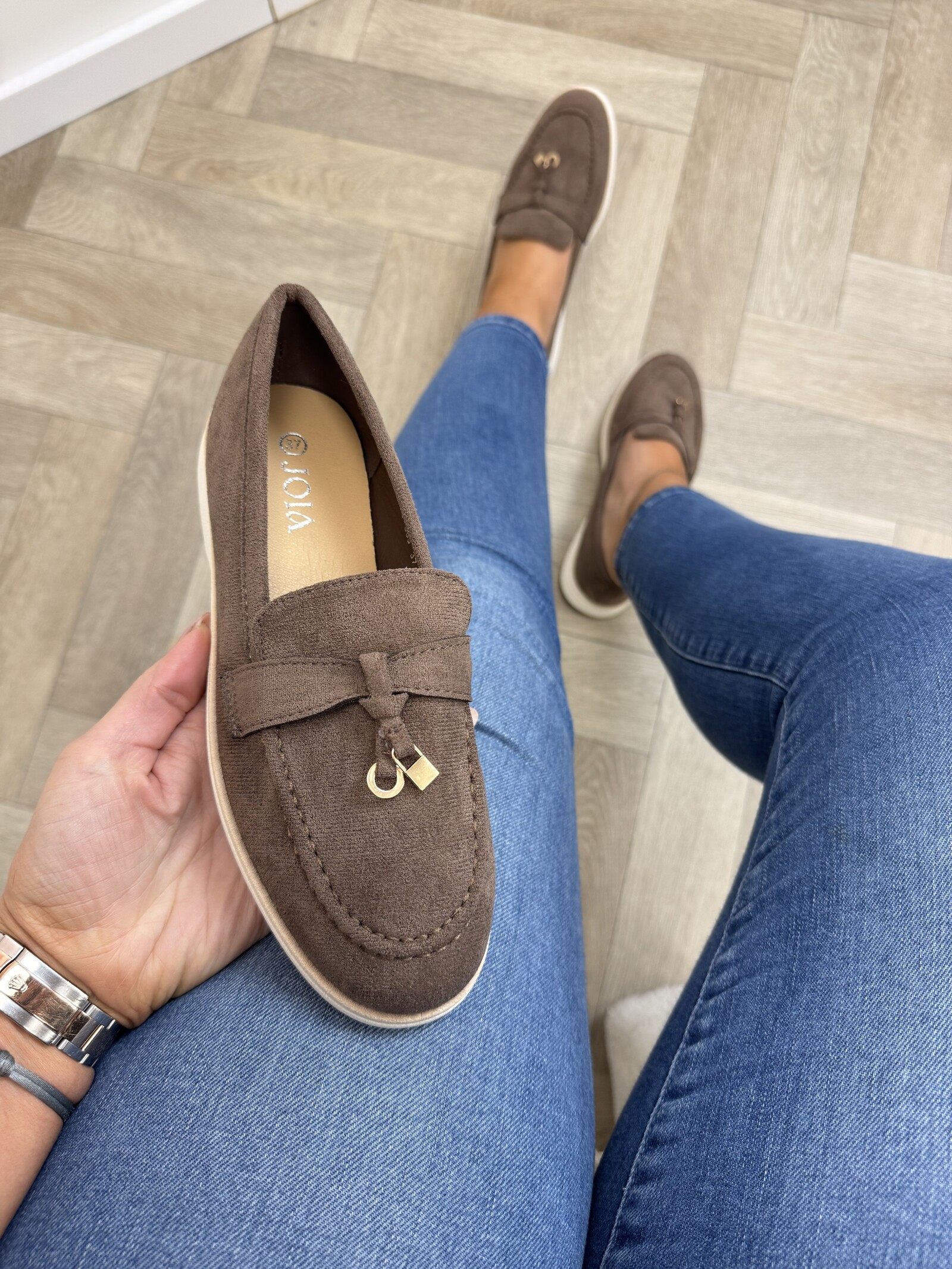 Classic Loafers Suede Khaki 3360-2
