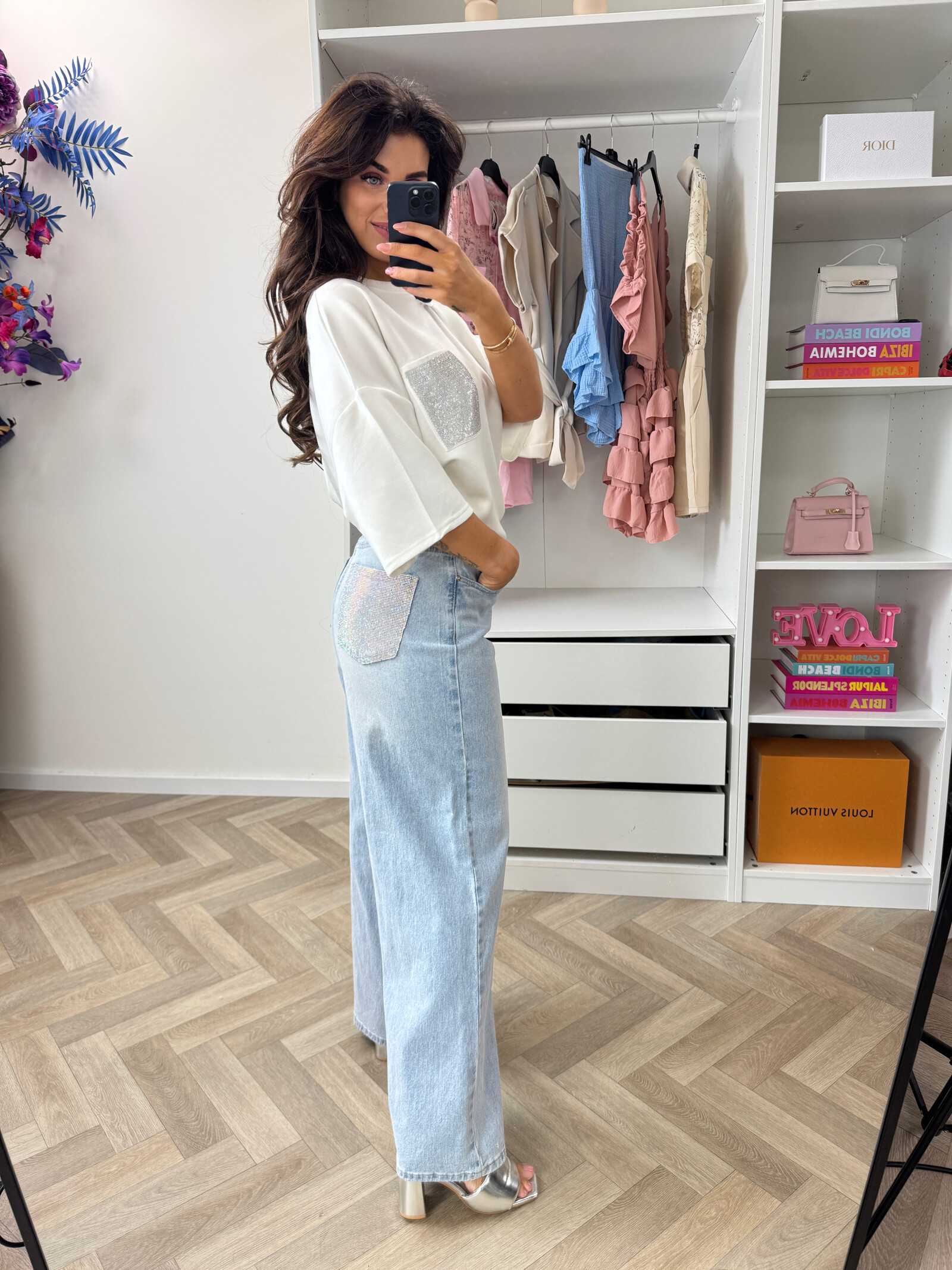 T-shirt Oversized Diamonds 10255 White