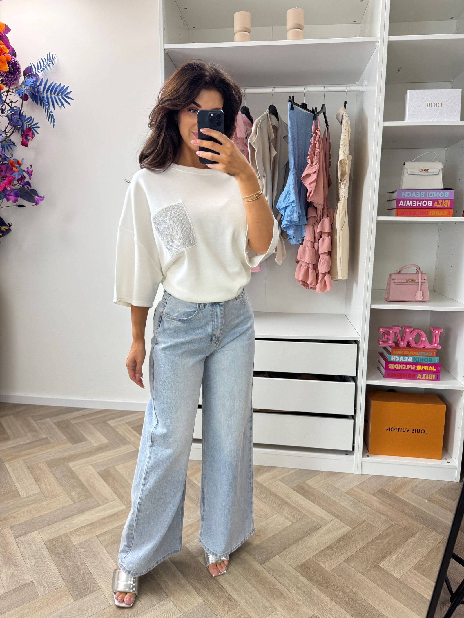 T-shirt Oversized Diamonds 10255 White