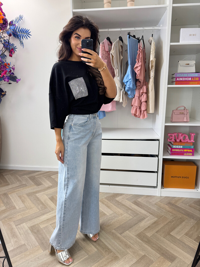 T-shirt Oversized Diamonds 10255 Black