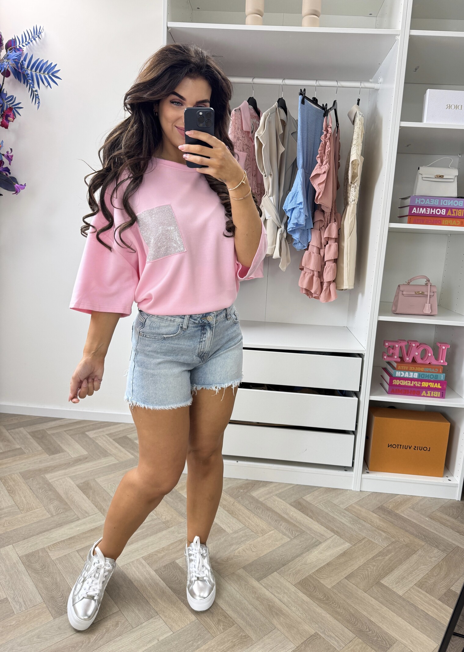 T-shirt Oversized Diamonds 10255 Pink