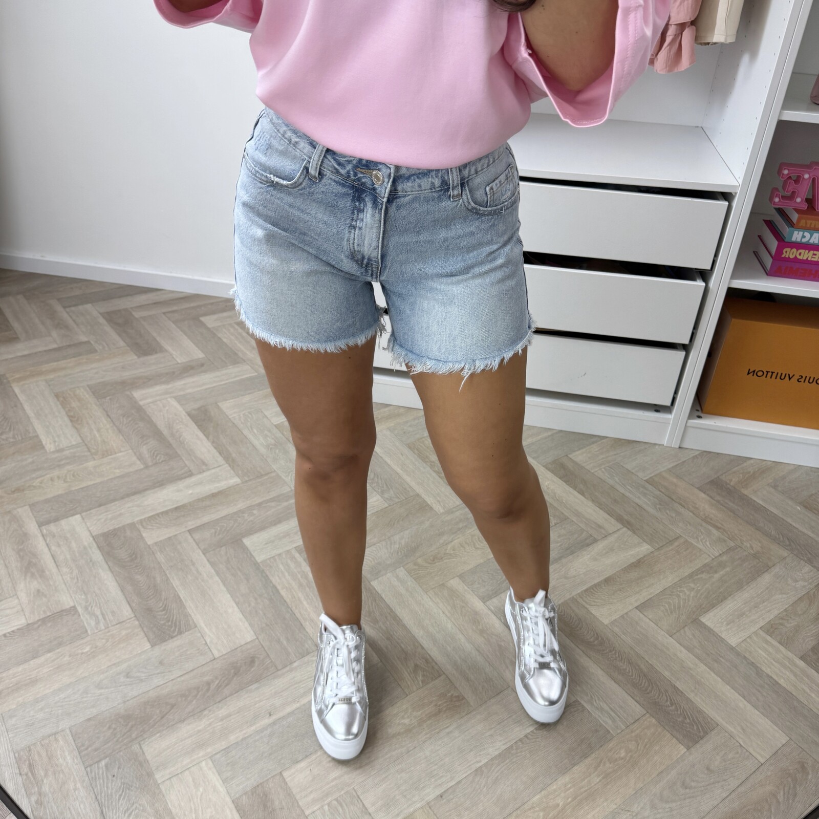 Short Denim Diamonds Pocket D317-2