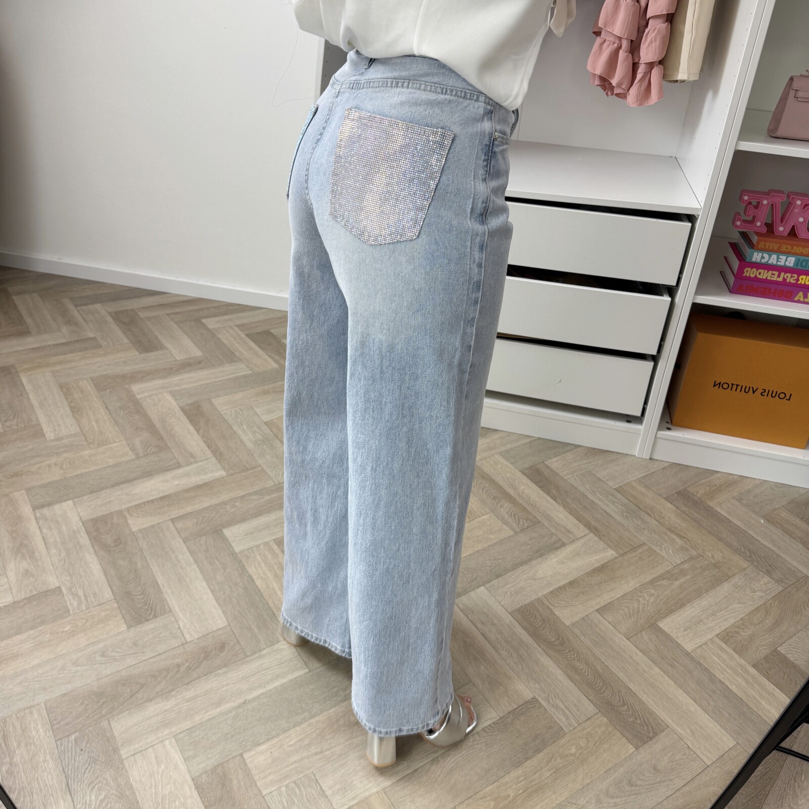 Jeans Denim Diamonds Pockets V5116