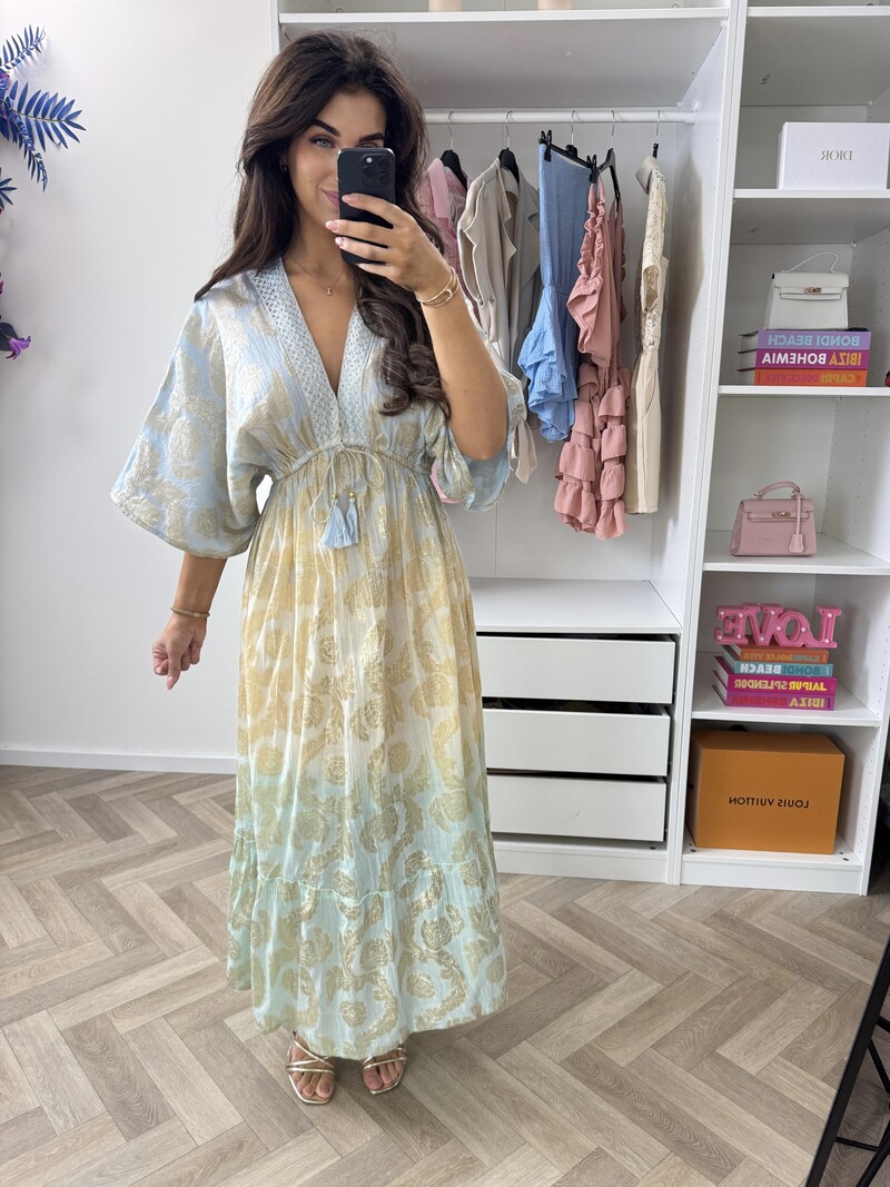 Long Dress Ibiza Gold AL2725 Light Blue