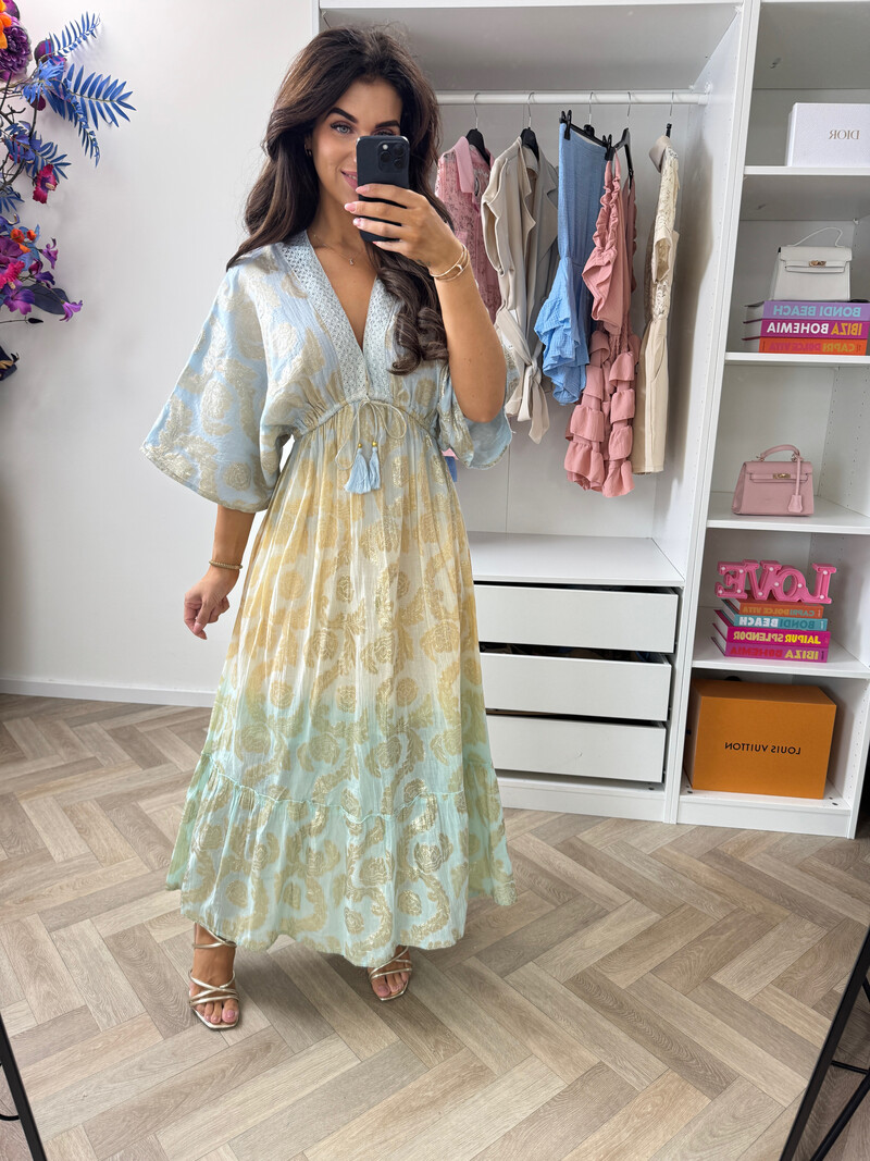 Long Dress Ibiza Gold AL2725 Light Blue