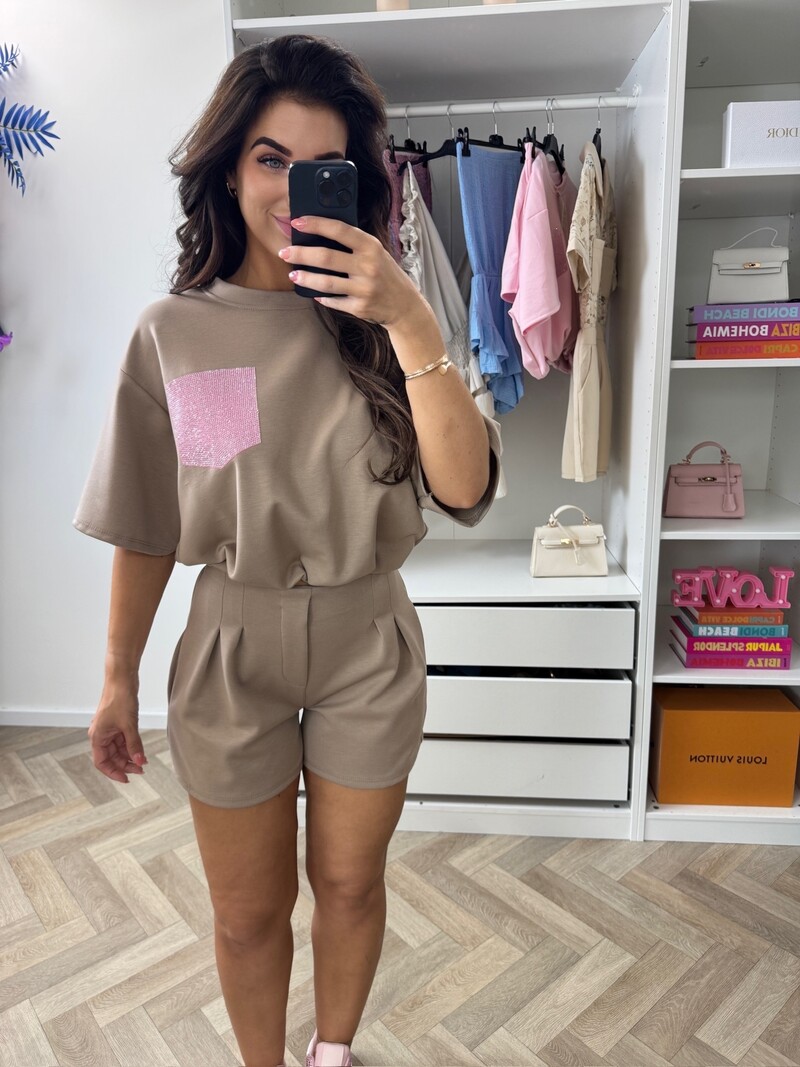 2 Delige set Donna Diamonds Taupe