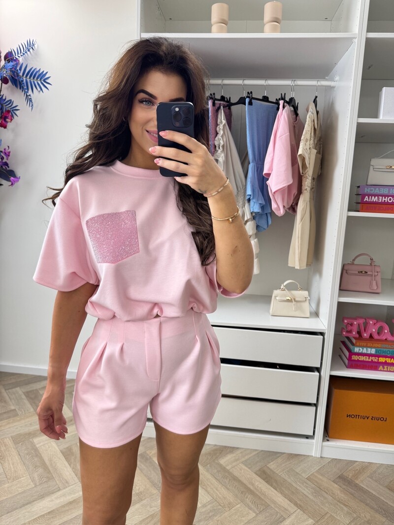 2 Delige set Donna Diamonds Light Pink