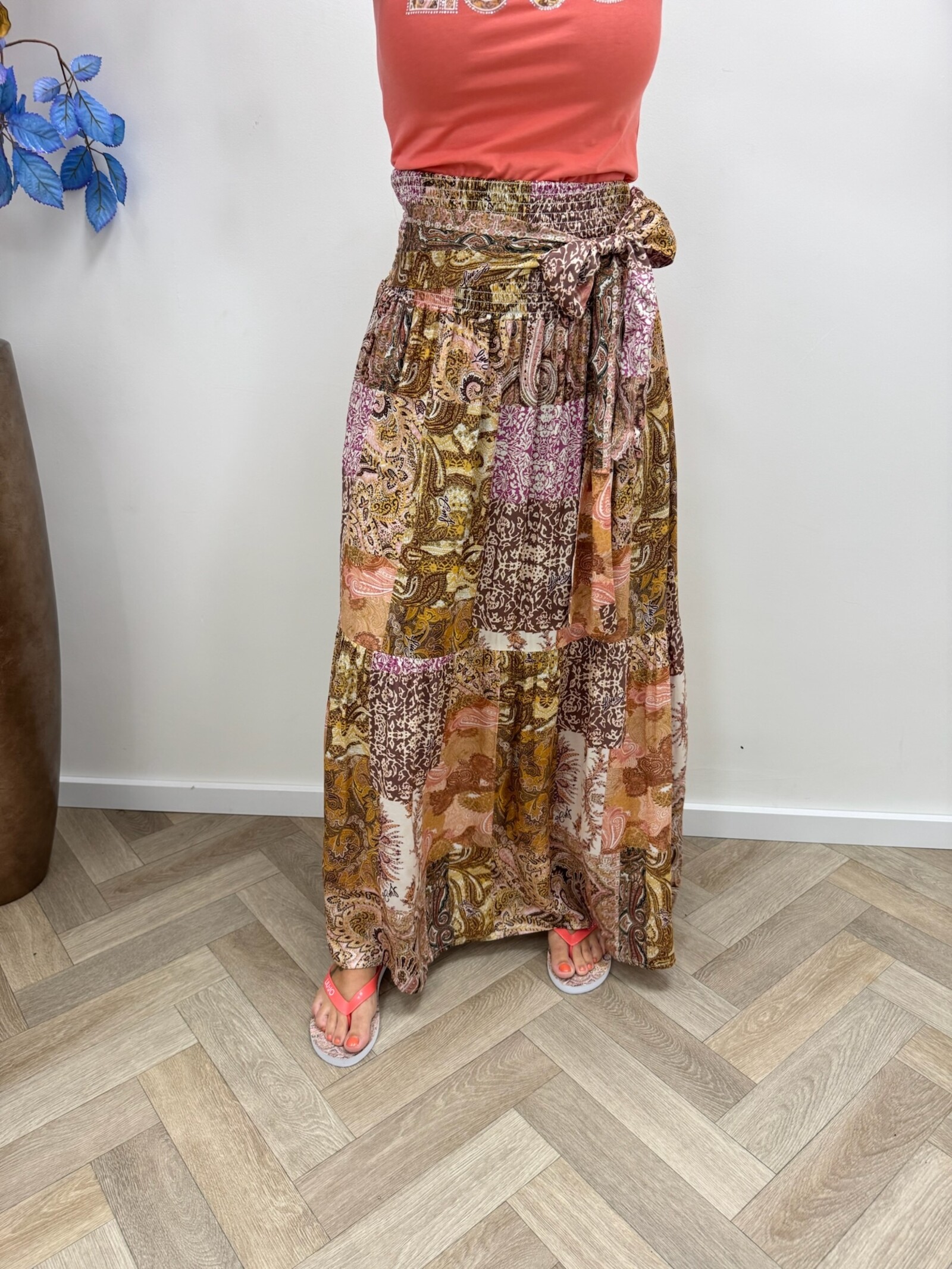 Liu-Jo Skirt Print Brown Pink Liu Jo 1935