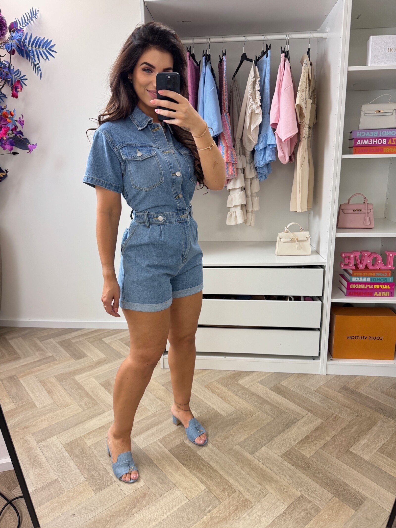 Denim Jumpsuit Cherry 8407 Dark Denim