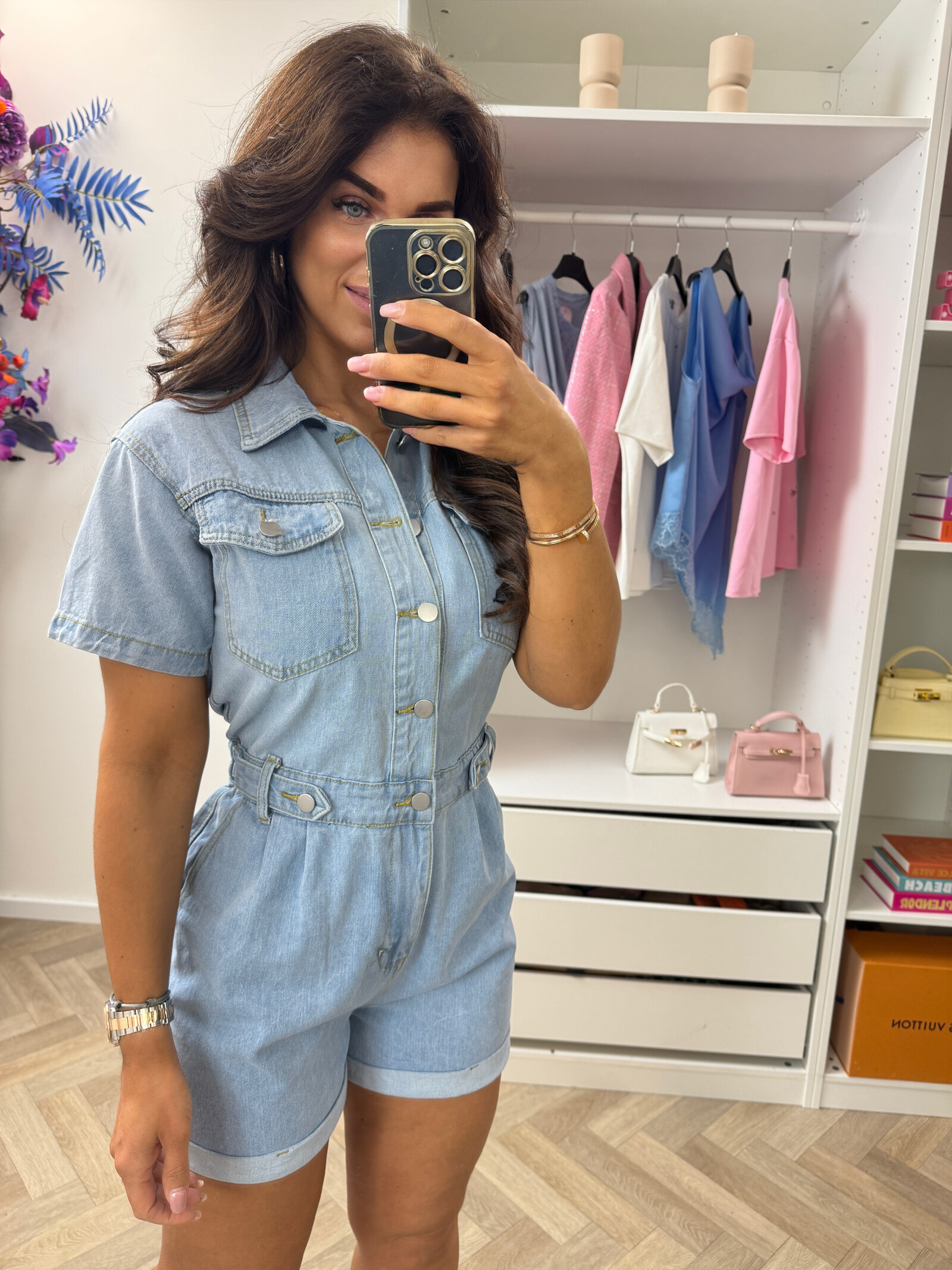 Denim Jumpsuit Cherry 8407 Light Denim