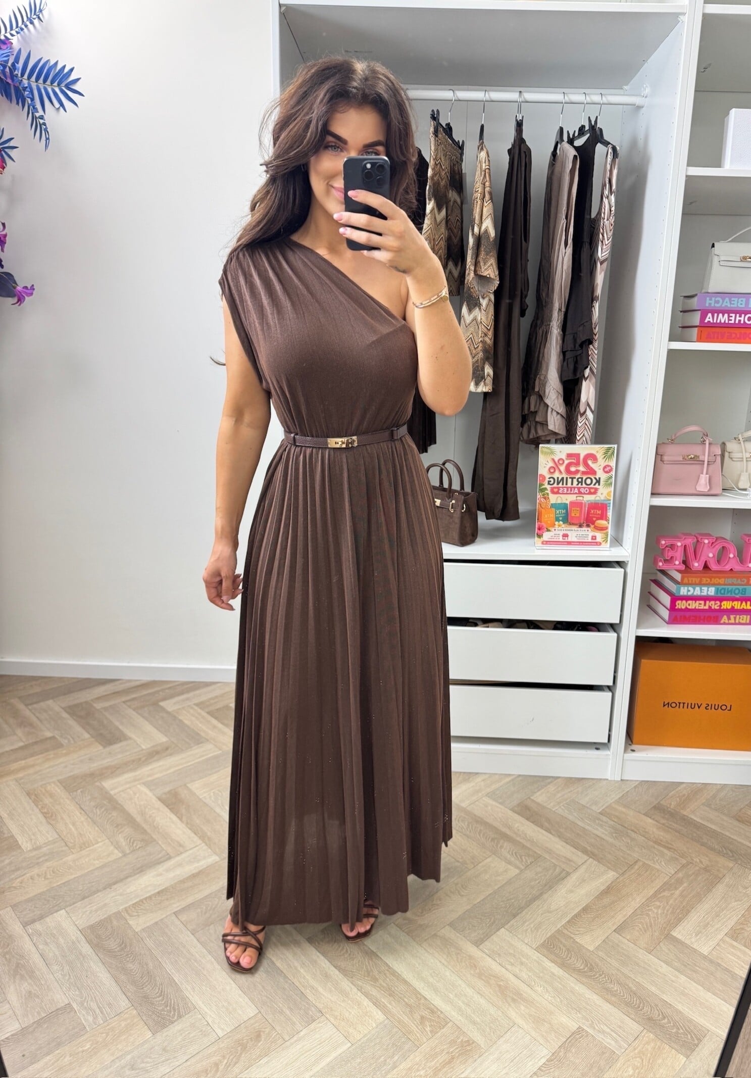 Long Jumpsuit Lurex Split Choco