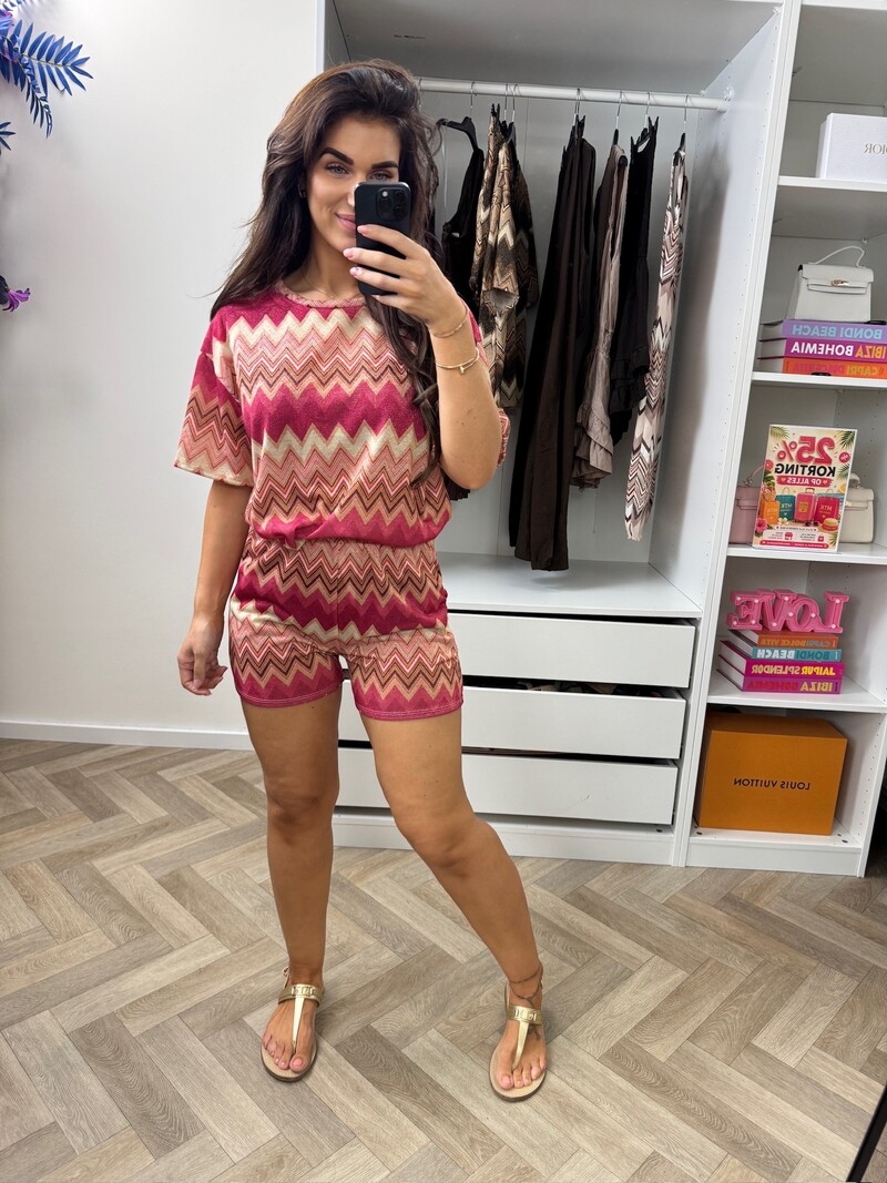 Set Lurex Zigzag Nikky Fuchsia
