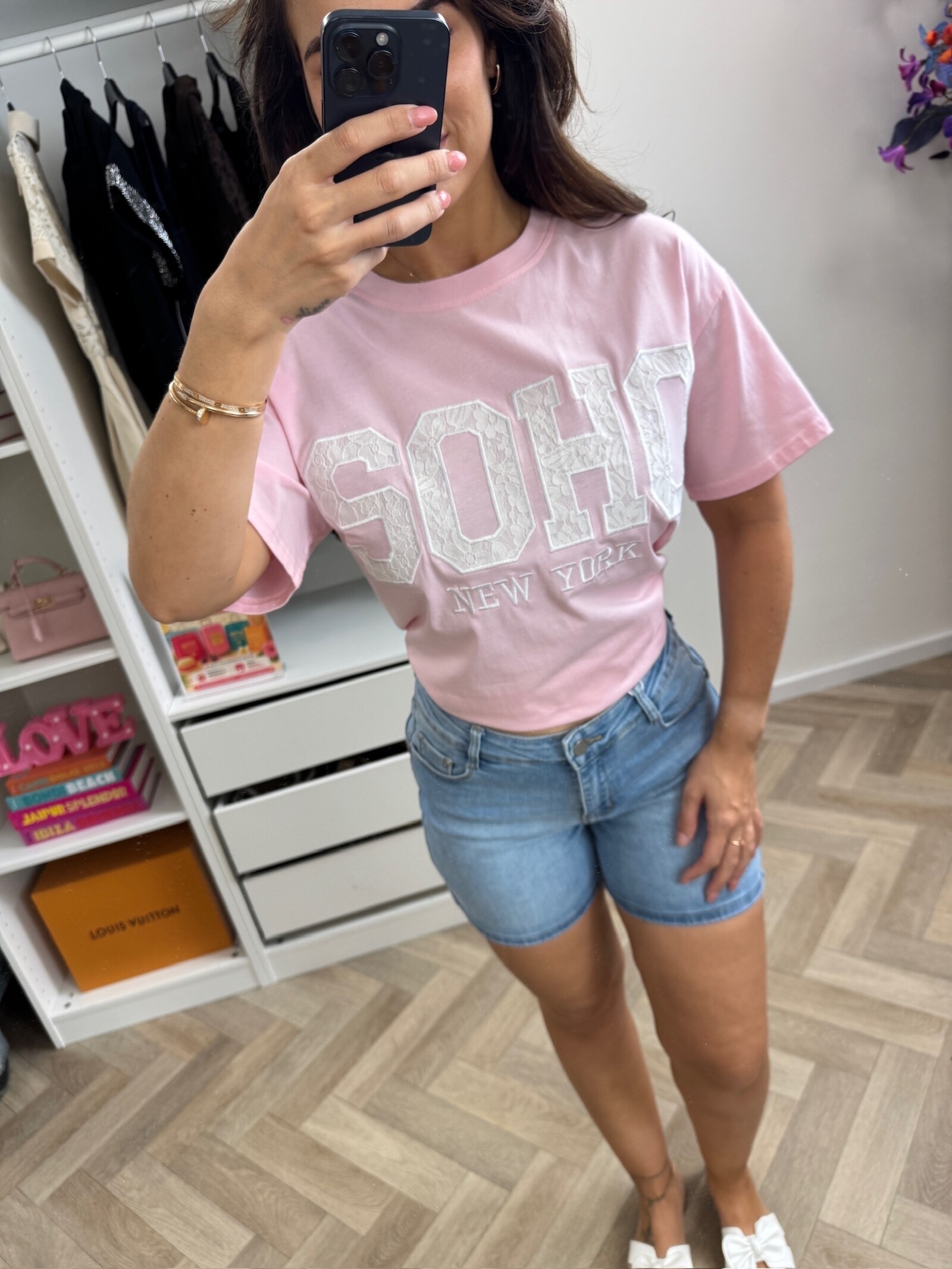 T-shirt Soho Lace  Pink White CY5481E
