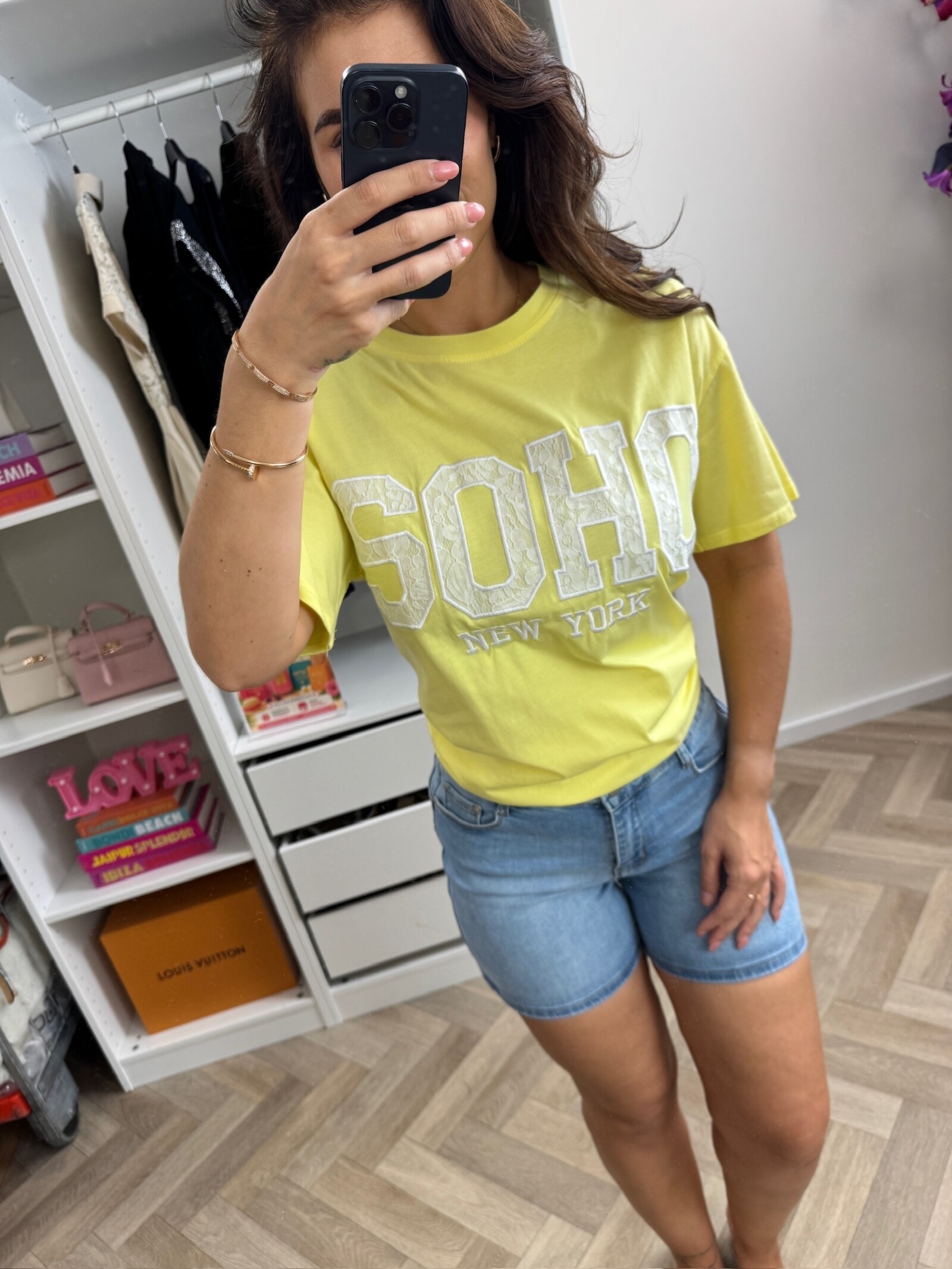 T-shirt Soho Lace  Yellow White CY5481E