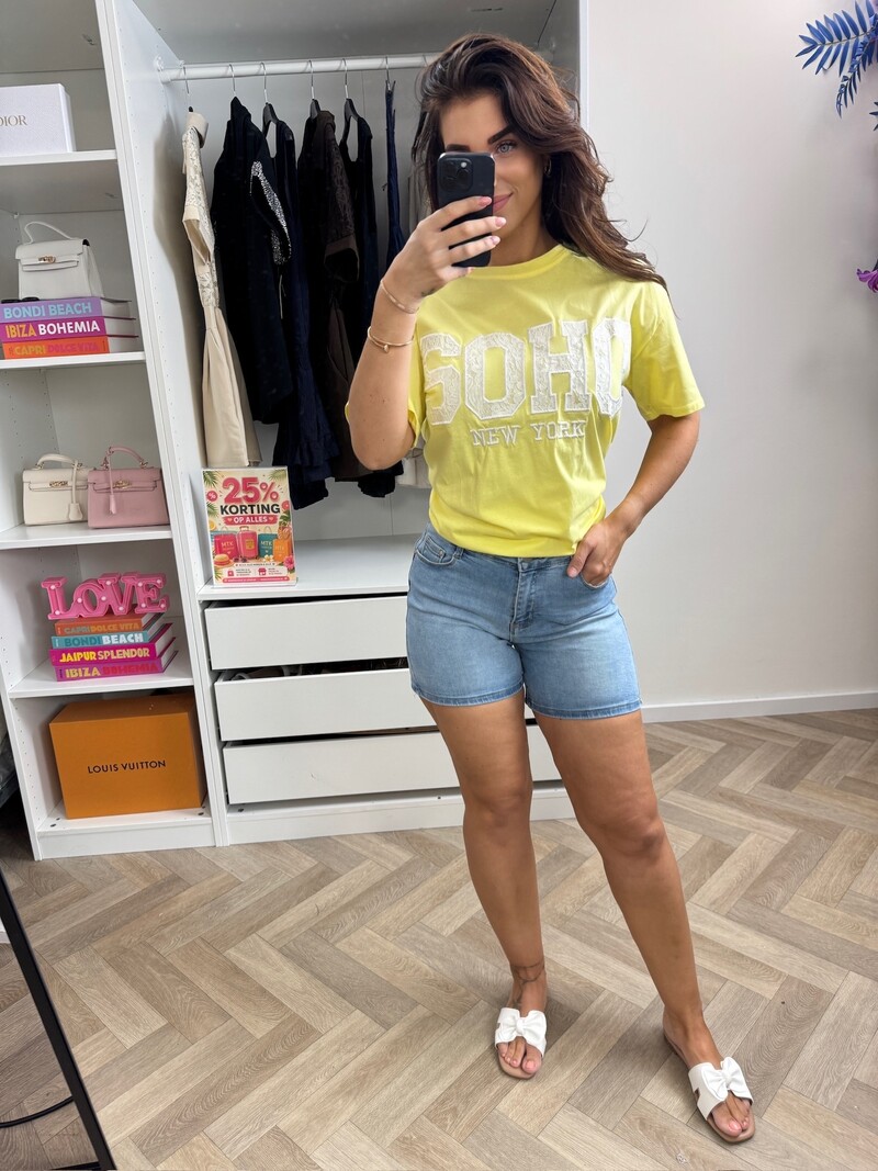 T-shirt Soho Lace  Yellow White CY5481E