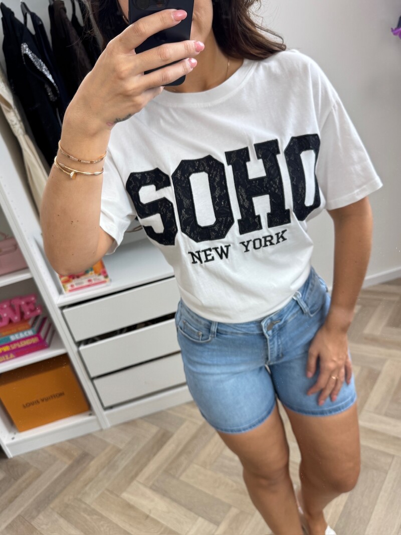 T-shirt Soho Lace White Black CY5481E