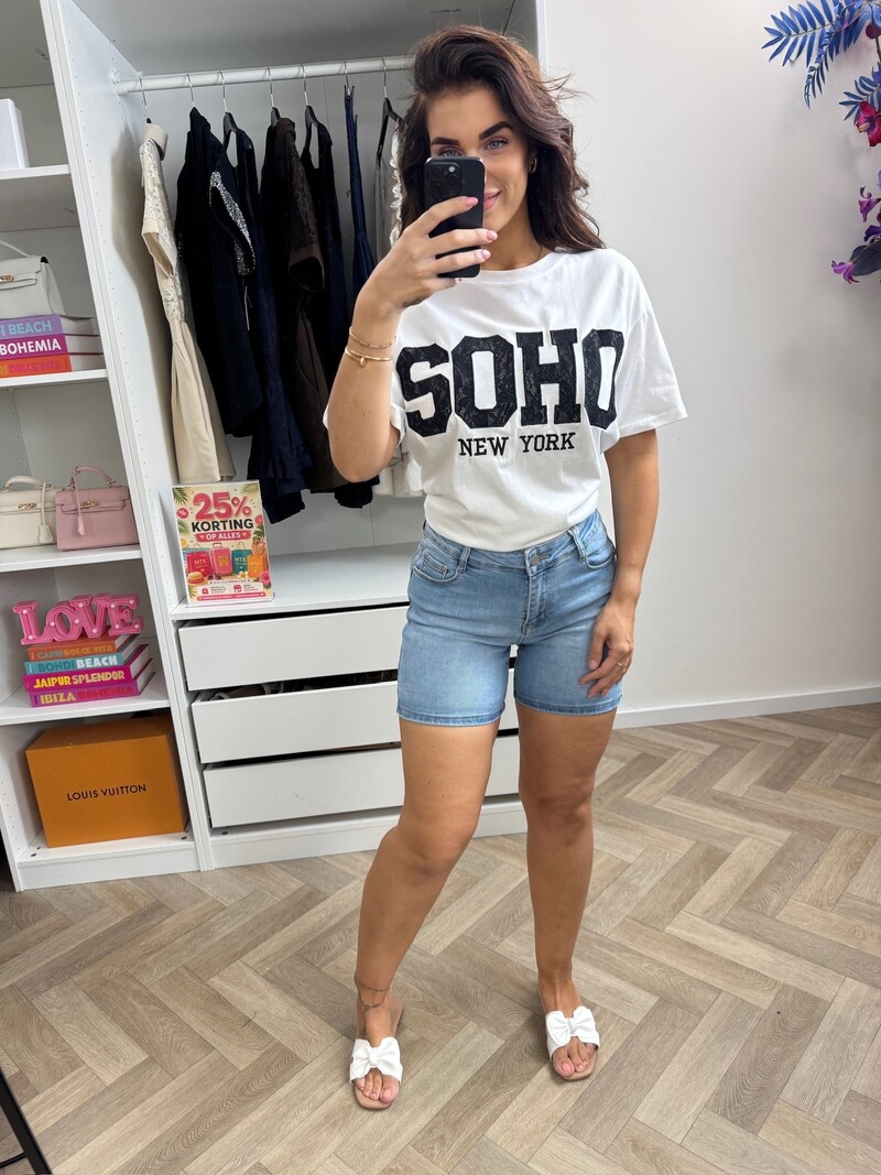 T-shirt Soho Lace White Black CY5481E