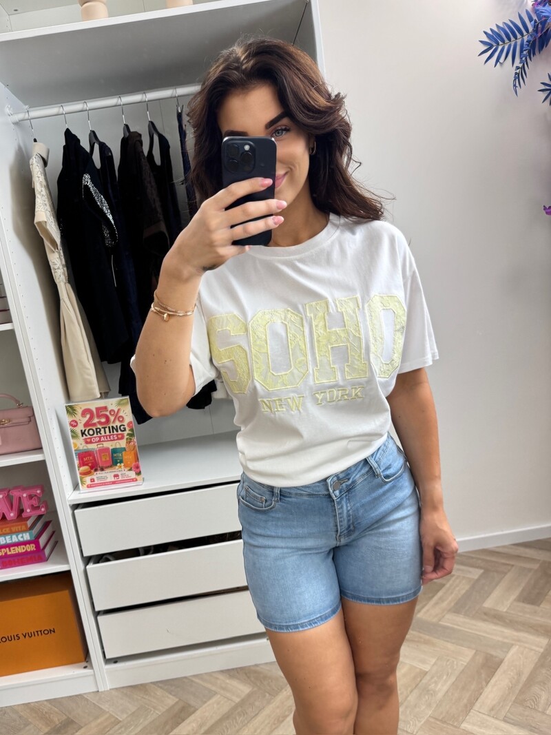 T-shirt Soho Lace White Yellow CY5481E