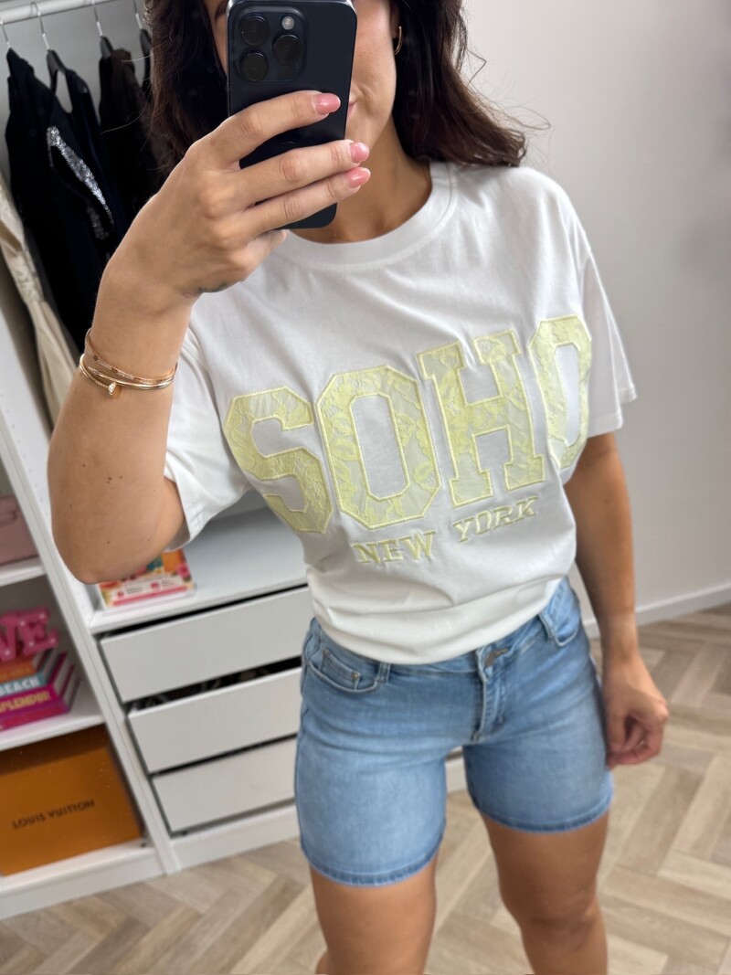 T-shirt Soho Lace White Yellow CY5481E
