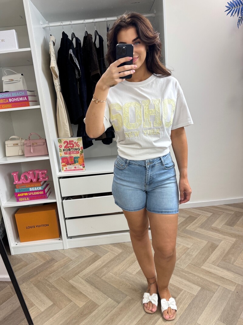T-shirt Soho Lace White Yellow CY5481E