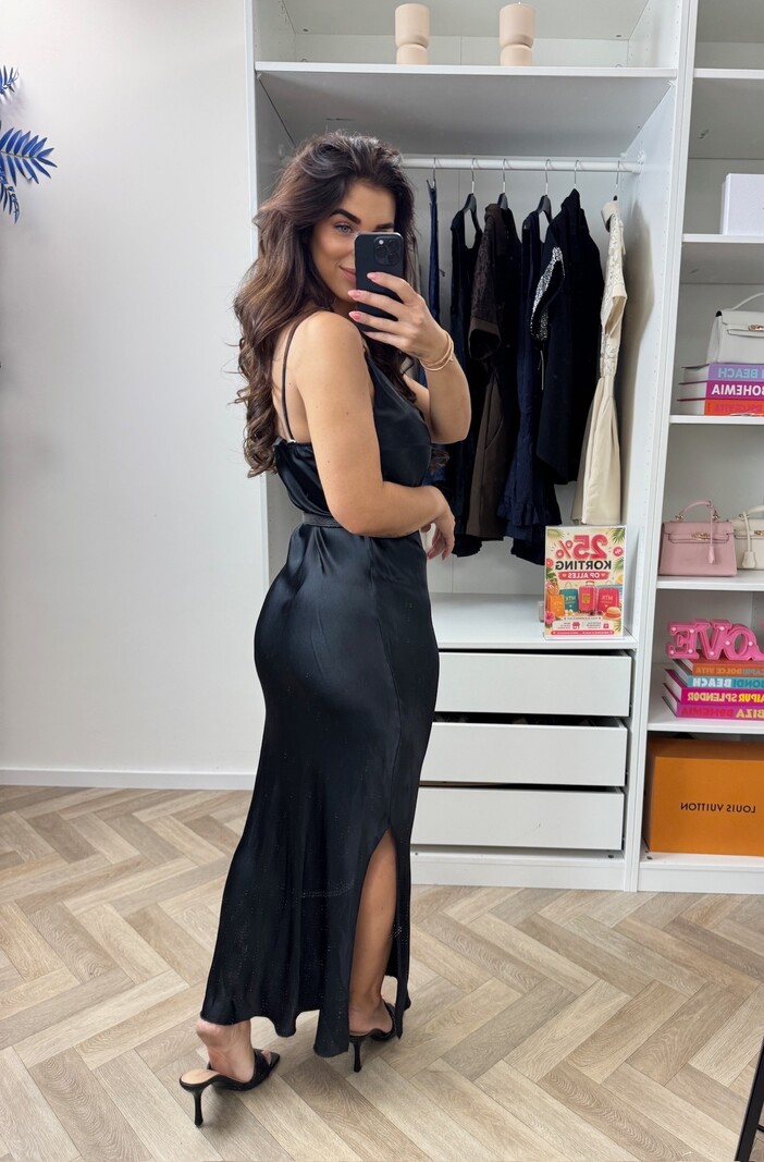 Long Dress Satin Black