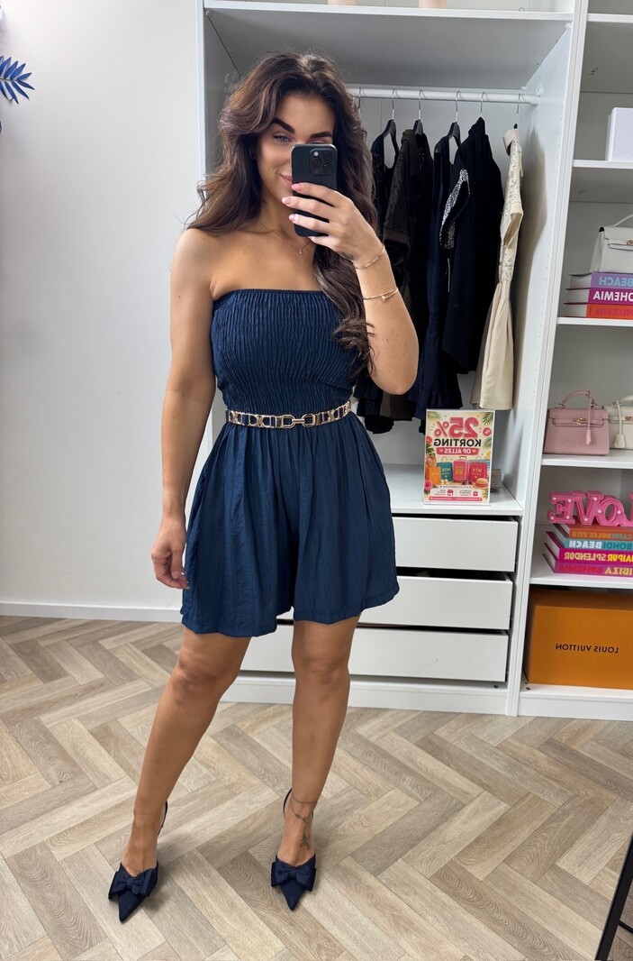 Strapless Jumpsuit Basic Navy