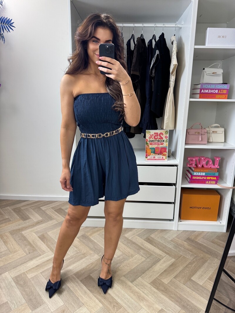 Strapless Jumpsuit Basic Navy