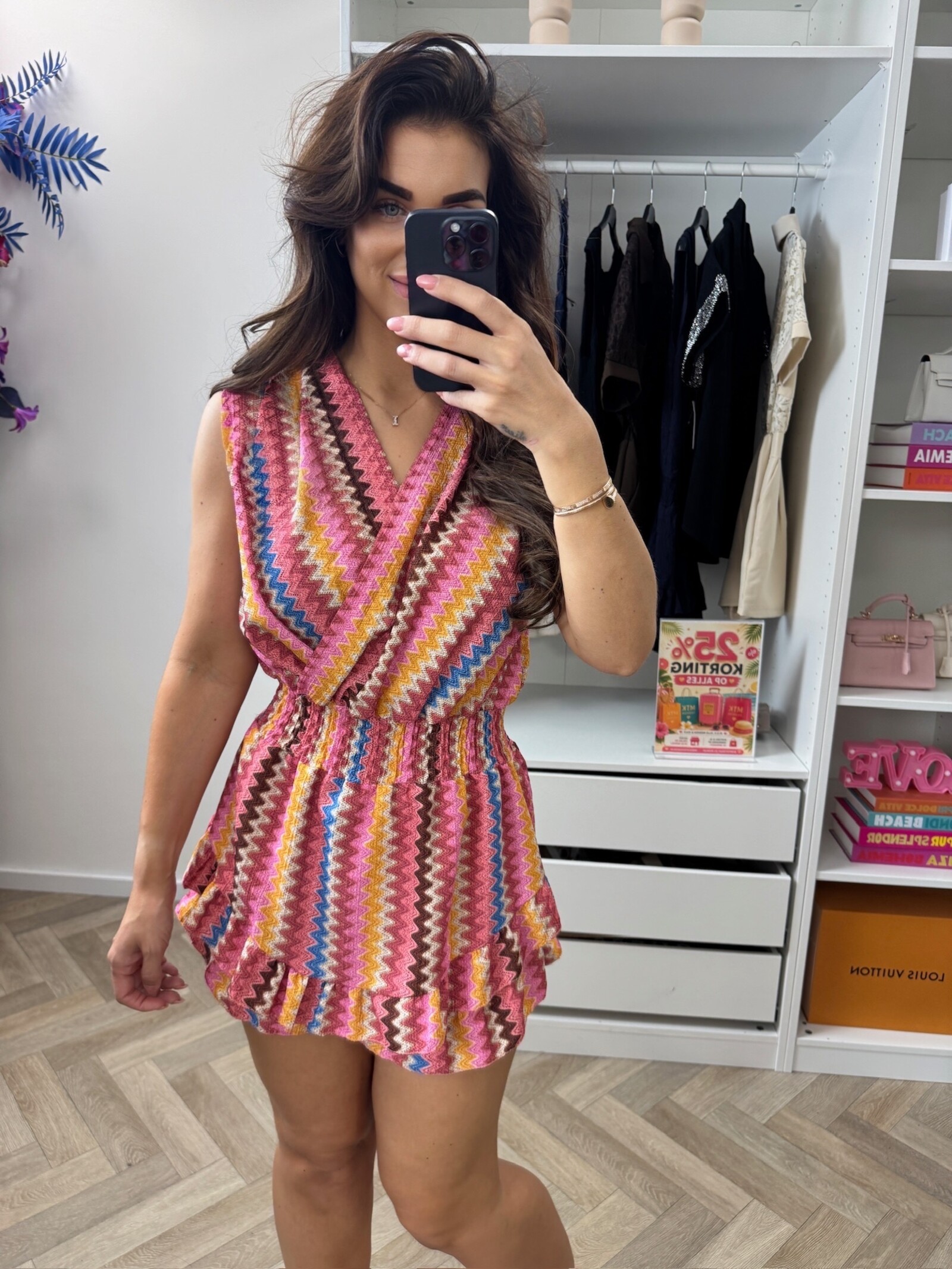 jumpsuit Overslag Zigzag Pink