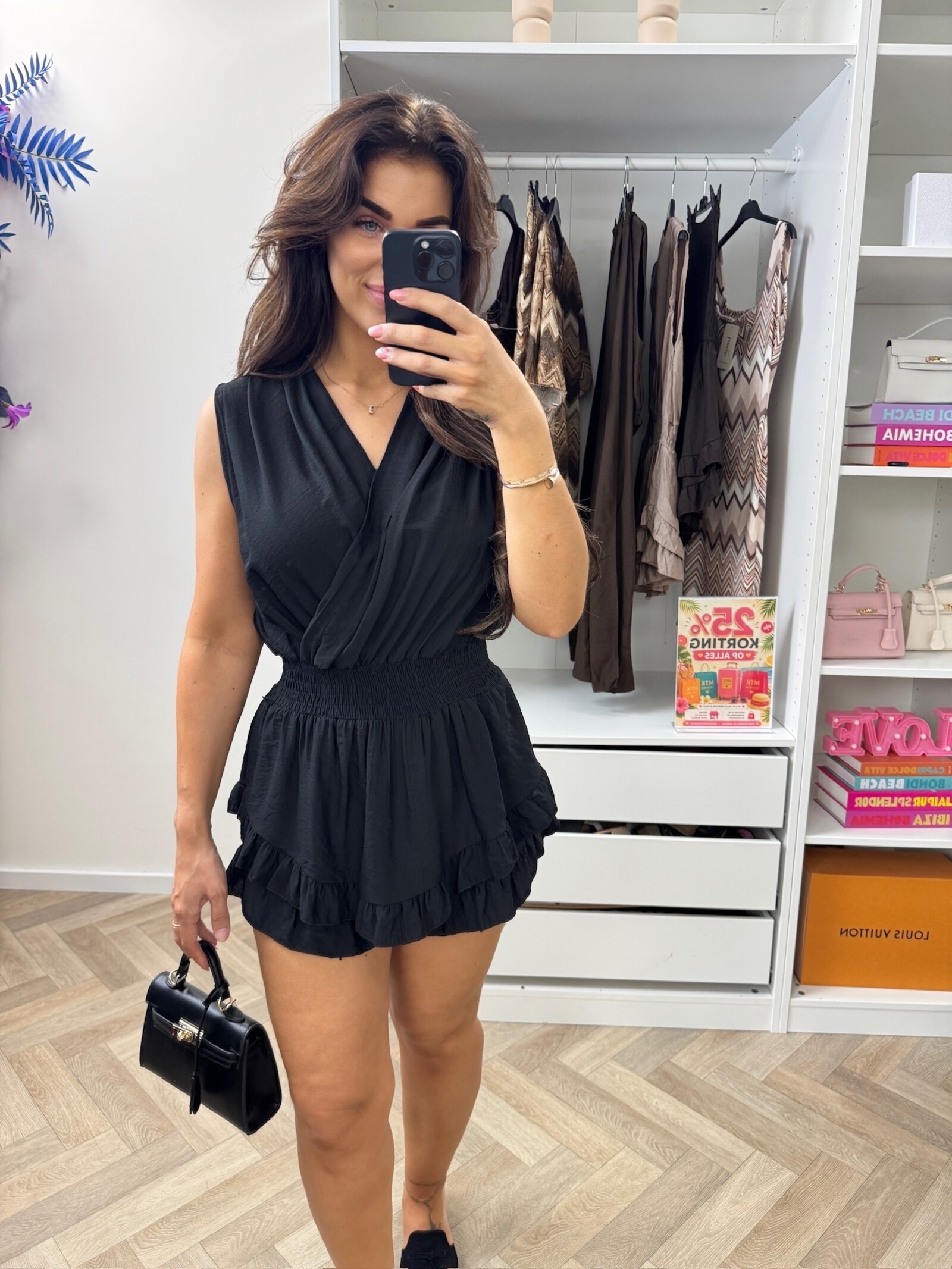 Jumpsuit Glitter Ruffle  Black