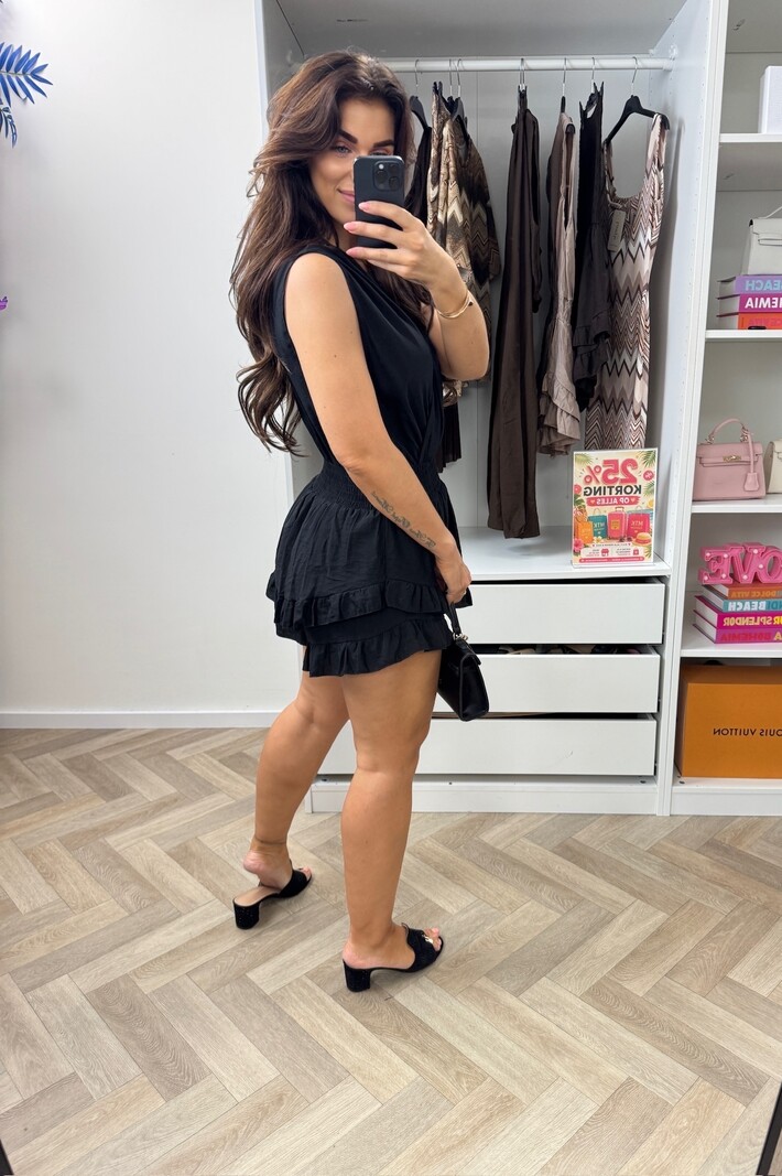 Jumpsuit Glitter Ruffle  Black