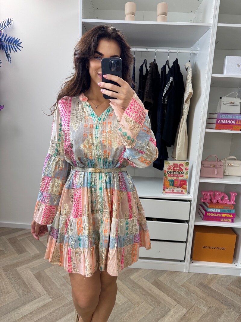 Dress Ibiza Gold Blue  9115