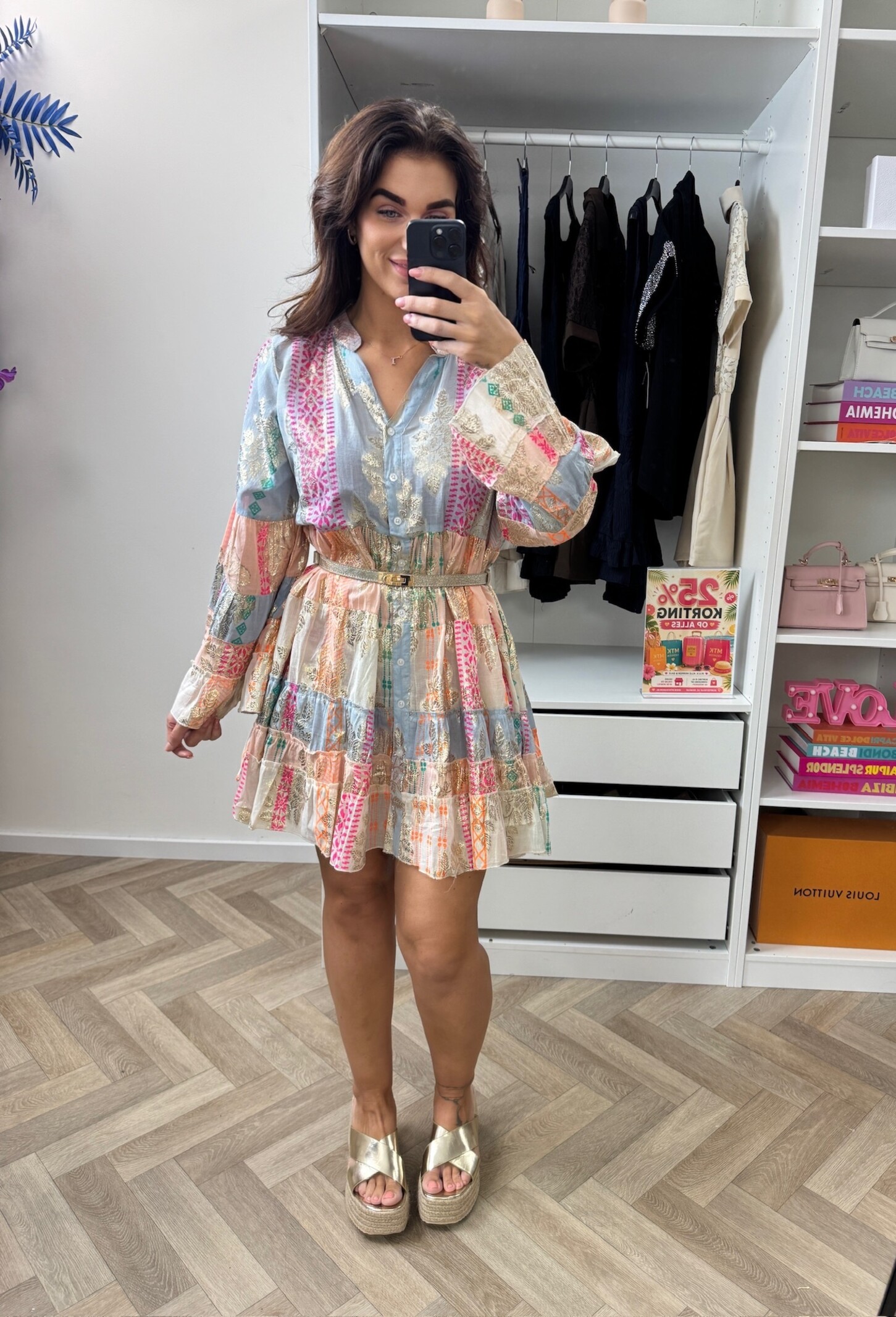 Dress Ibiza Gold Blue  9115