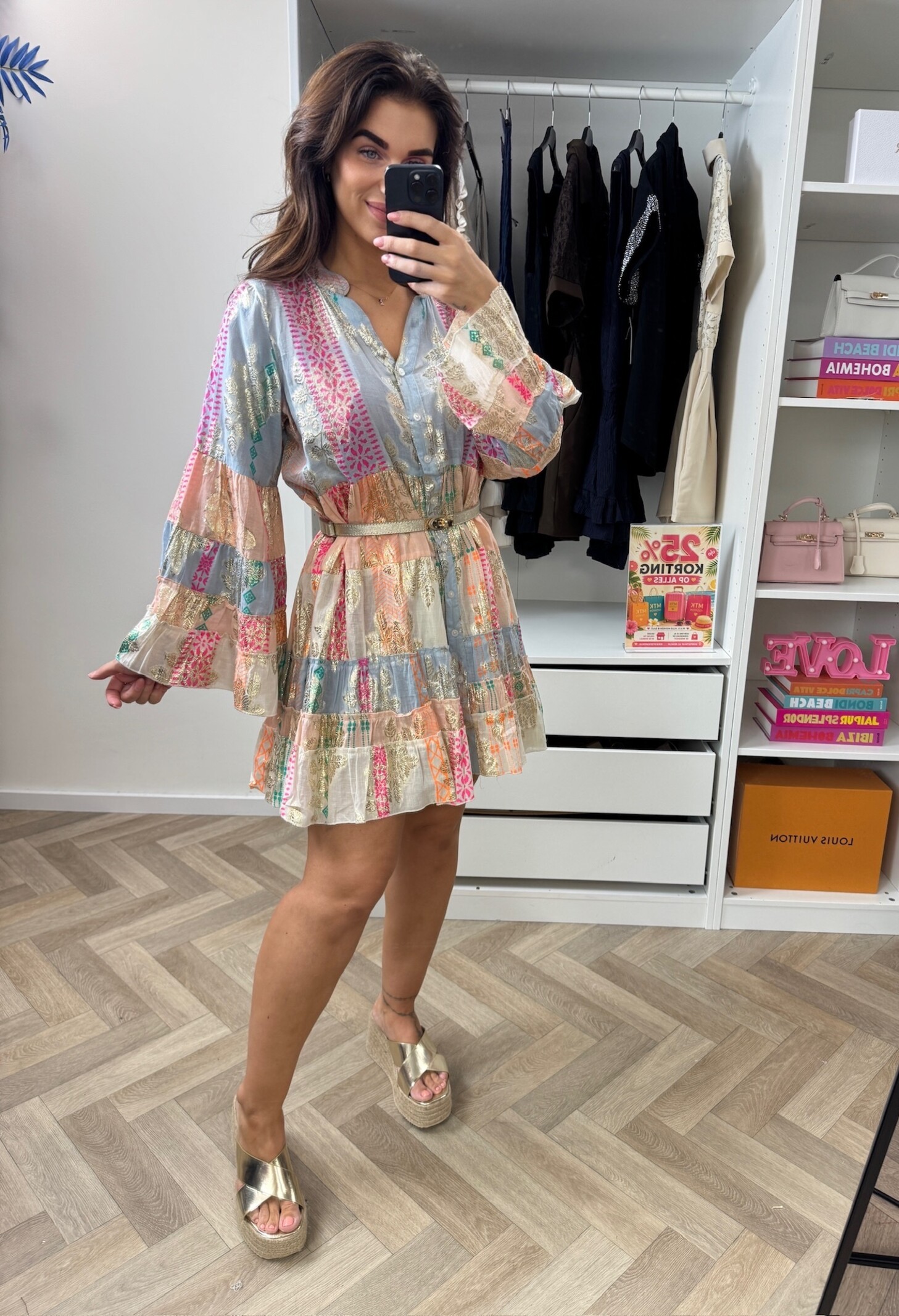 Dress Ibiza Gold Blue  9115