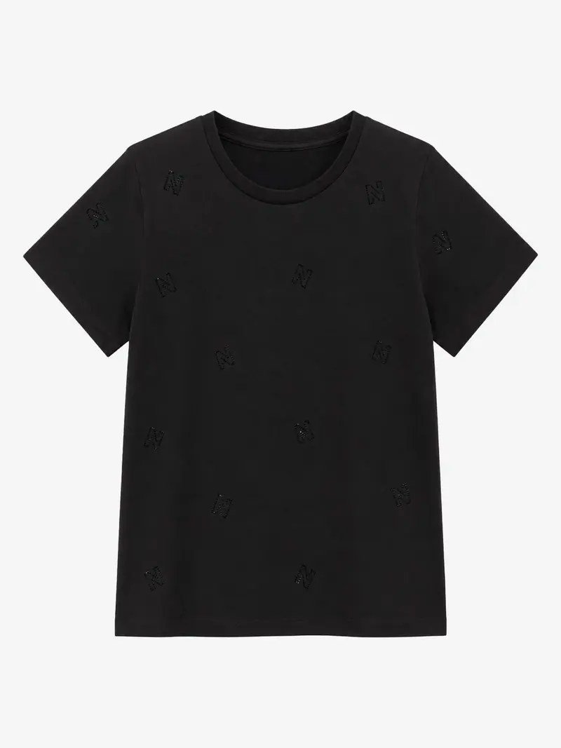 Allover N Strass T-shirt Black Nikkie