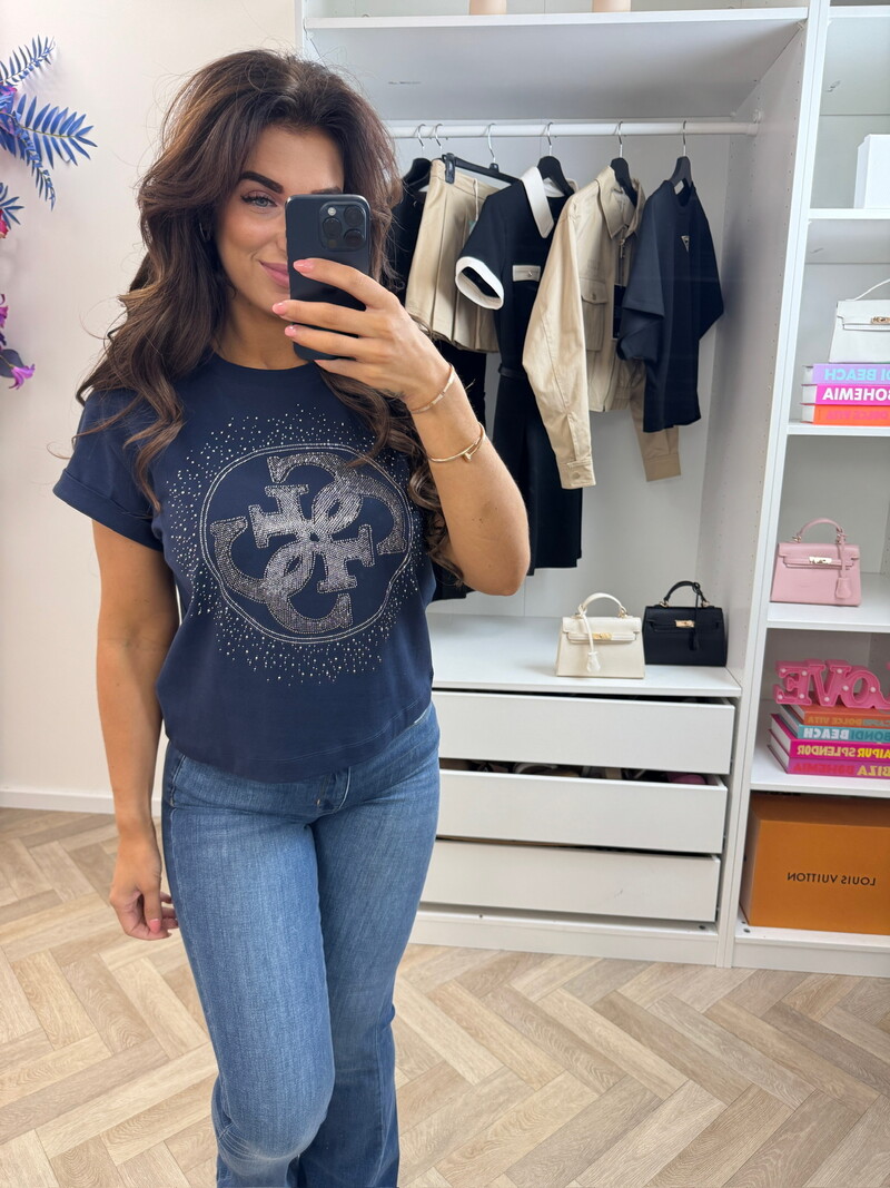 T-shirt 4G Round Navy Guess 1305