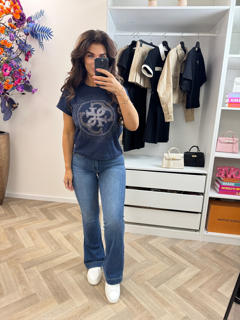T-shirt 4G Round Navy Guess 1305
