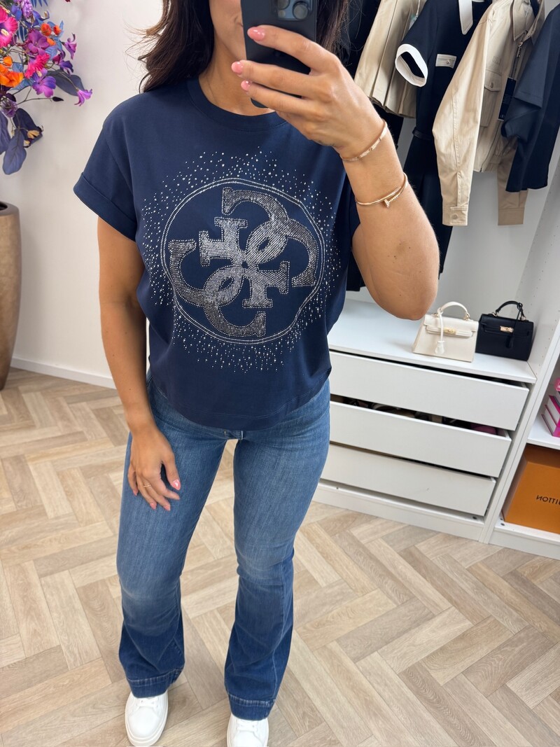 T-shirt 4G Round Navy Guess 1305