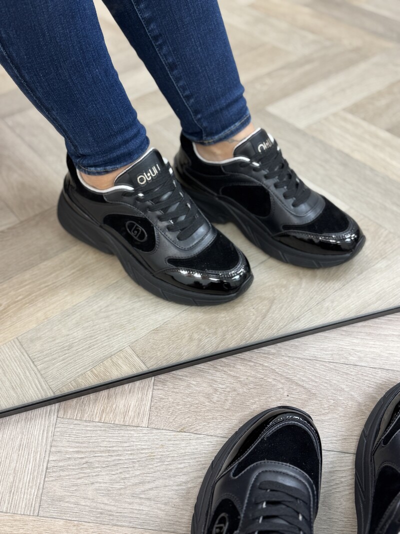 Sneakers Calf Leather Black Suede Liu Jo 2012